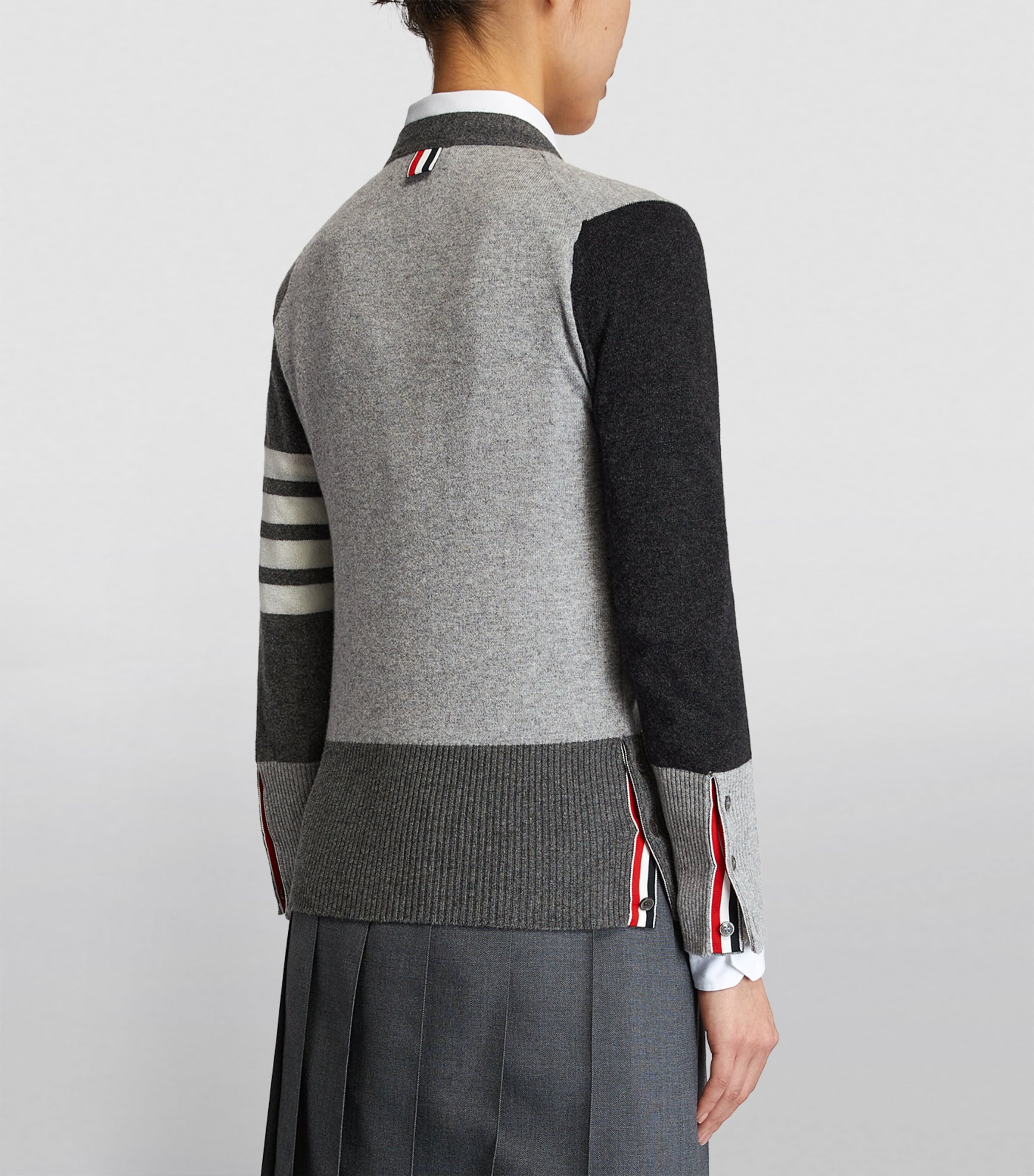 Cashmere 4-Bar Cardigan TONAL GREY Image 4