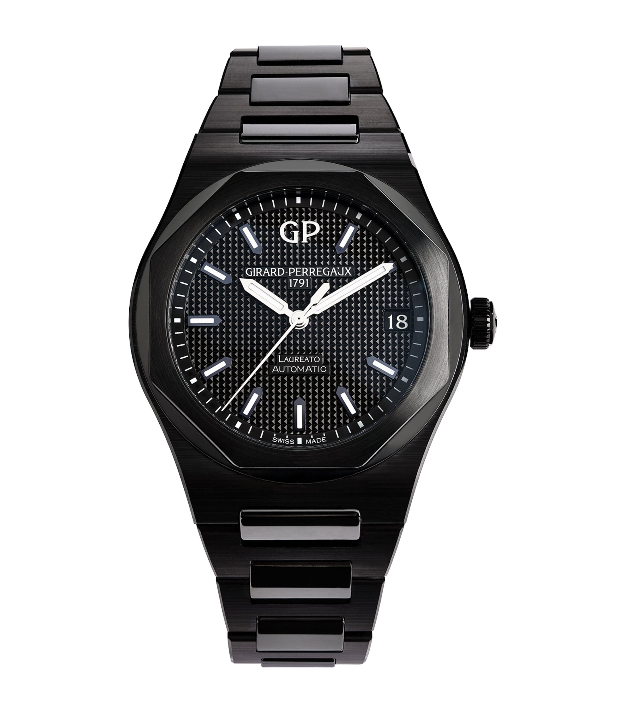 Girard-perregaux Ceramic Laureato Watch In Black