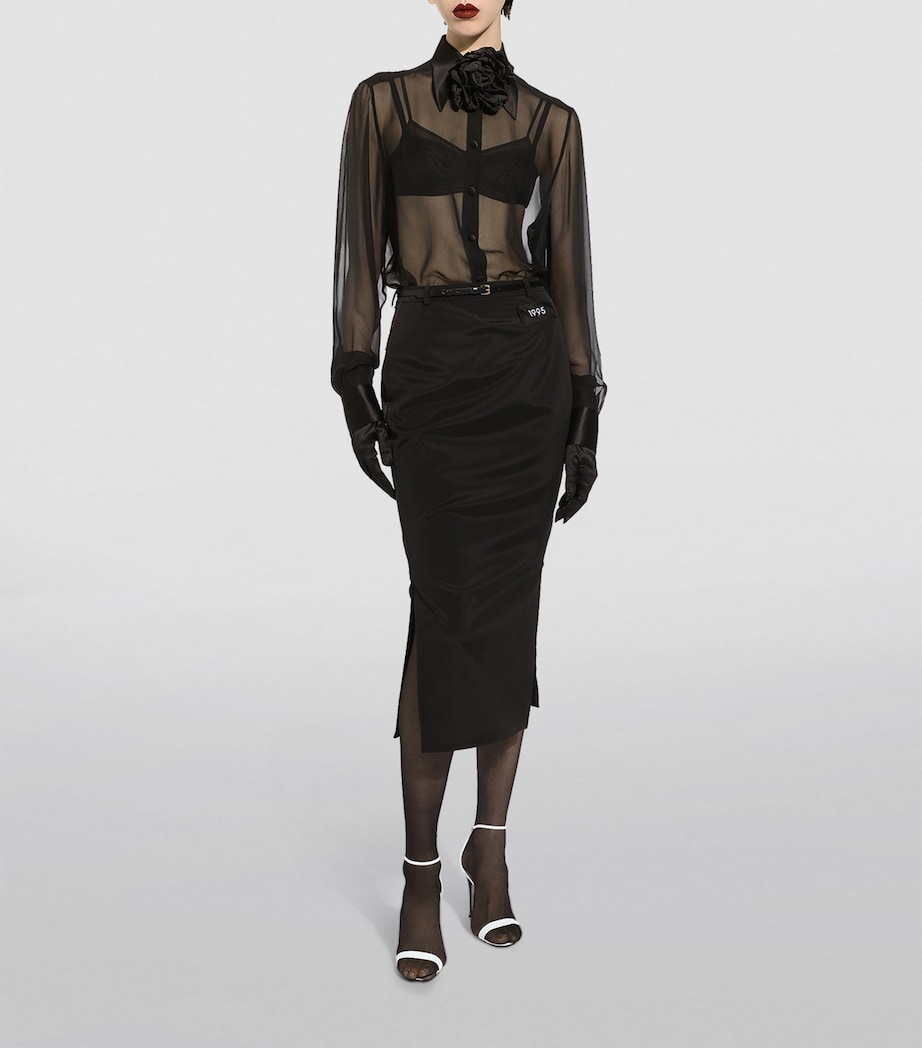 Lace Sheer Shirt N0000-BLACK Image 8