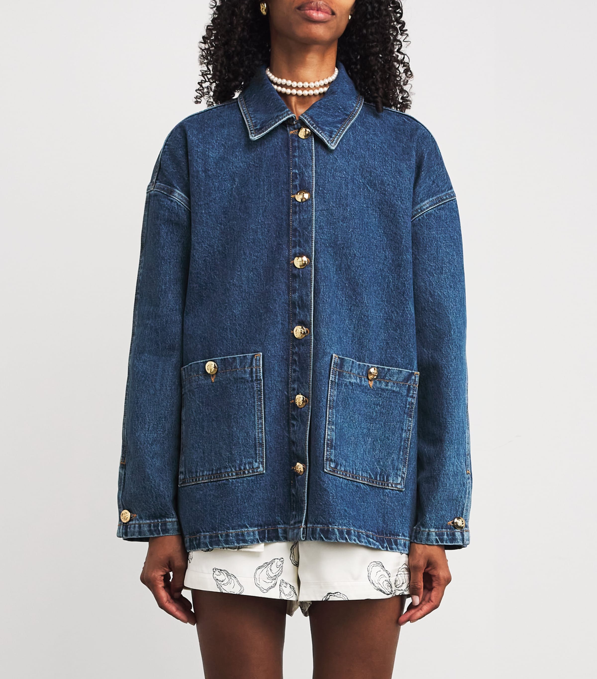 ANINE BING Denim Luca Shirt Jacket | Harrods US