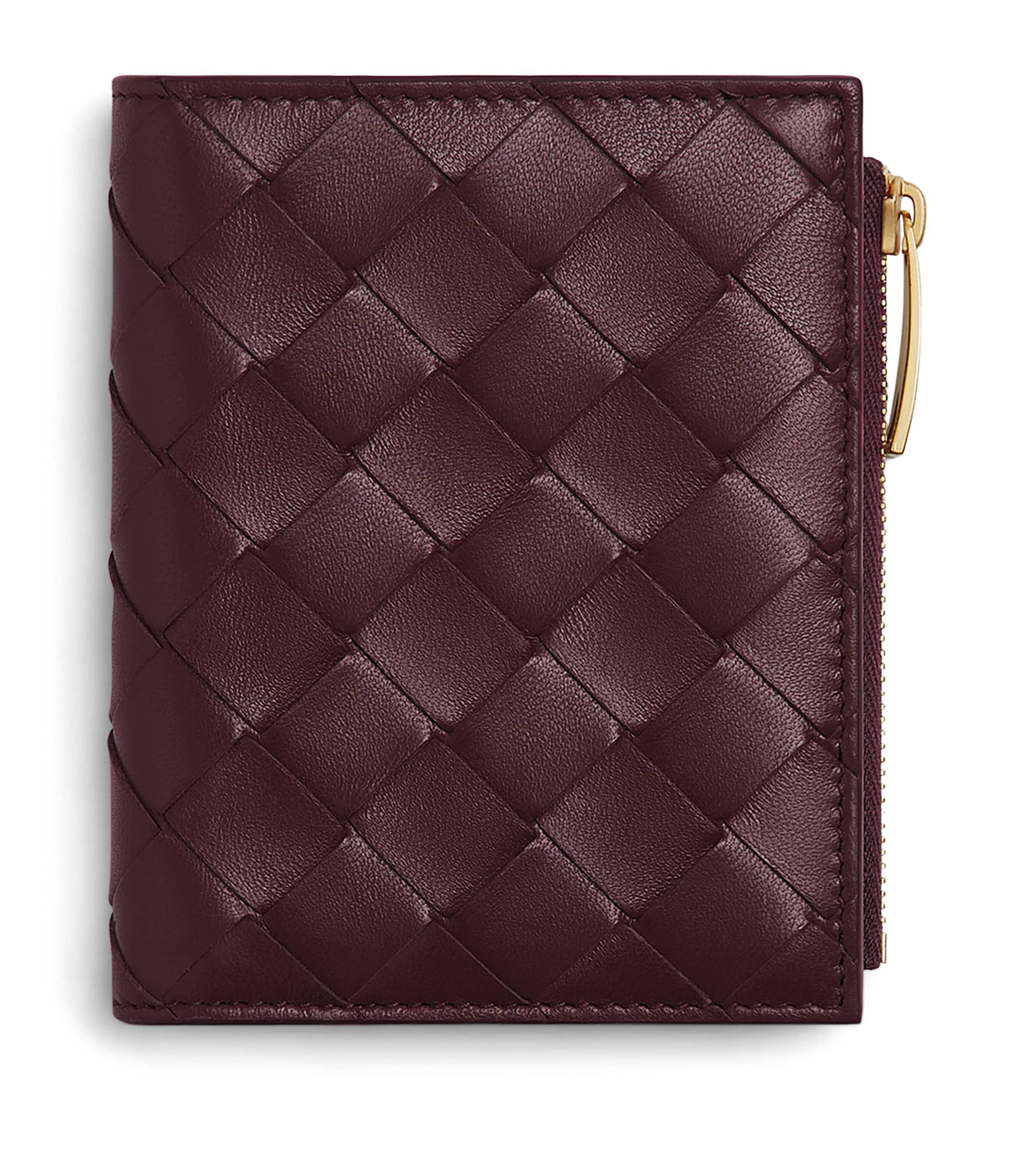 Bottega Veneta Small Leather Intrecciato Bifold Wallet Image 1