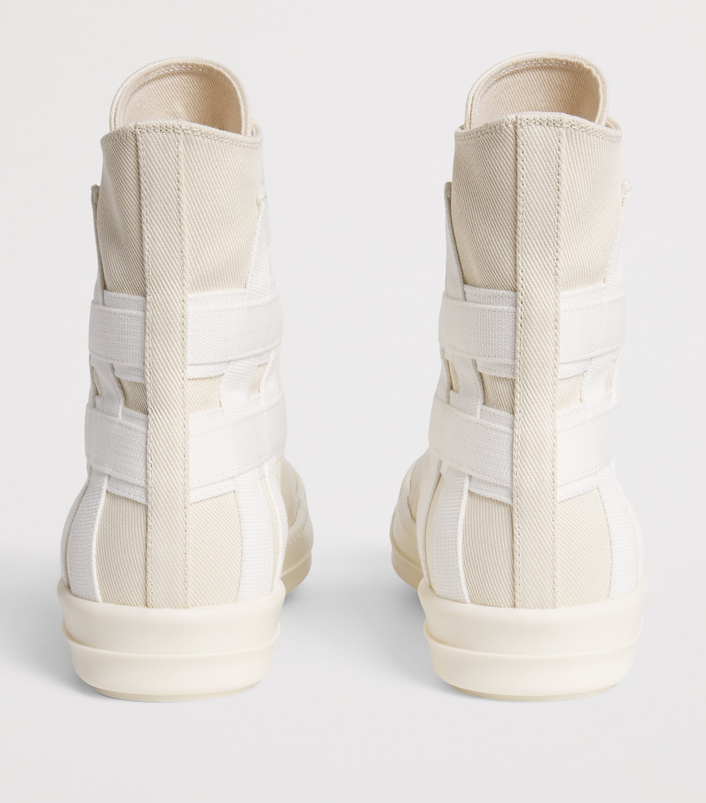 Rick Owens Cotton Canvas High-Top Sneakers All Milk Image 5