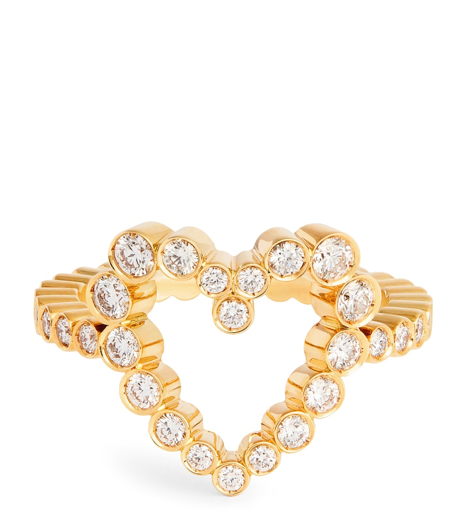Yellow Gold and Diamond Ensemble Heart Ring