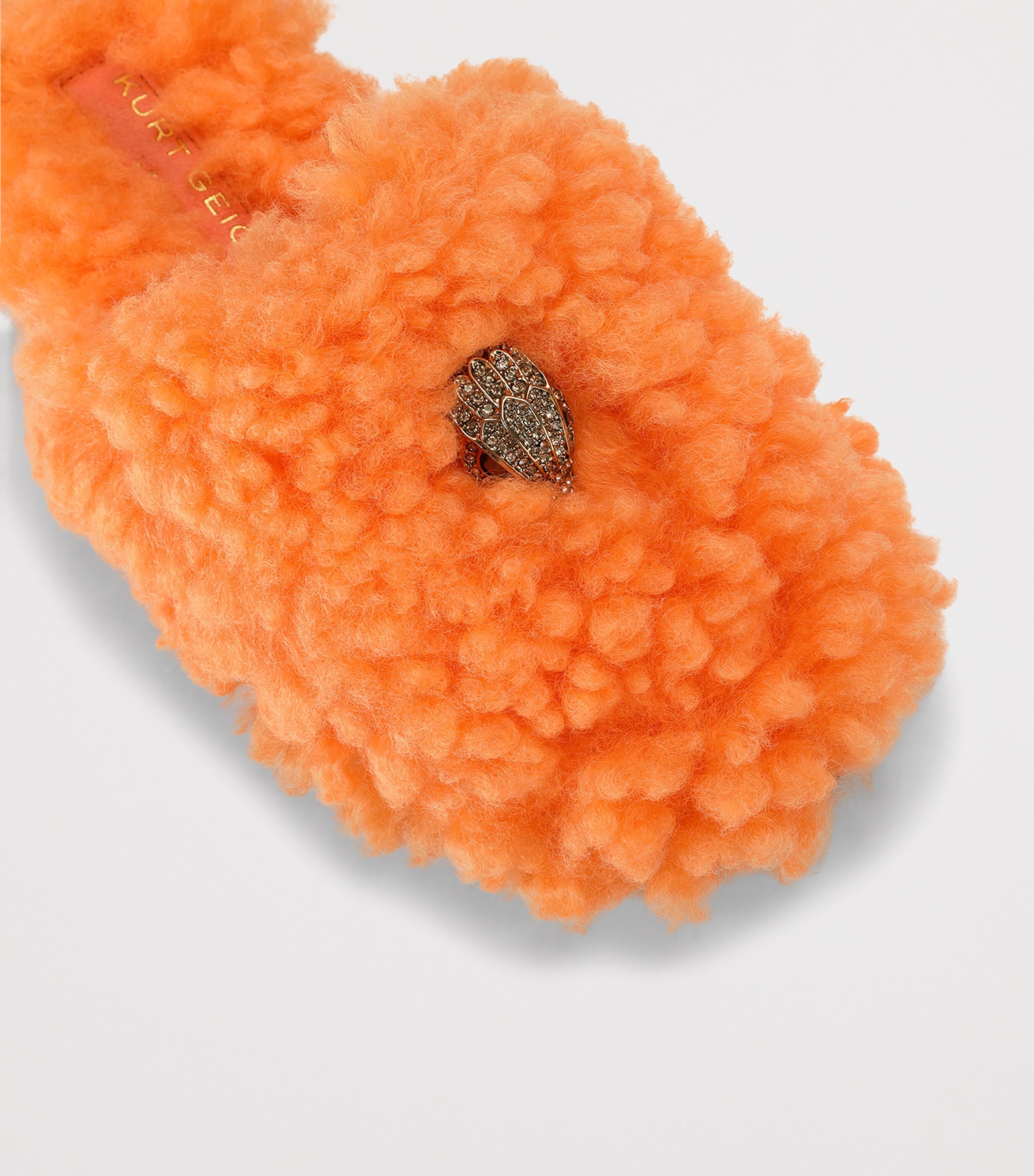 Kurt Geiger London Faux Shearling Kensington Slippers Orange Image 2
