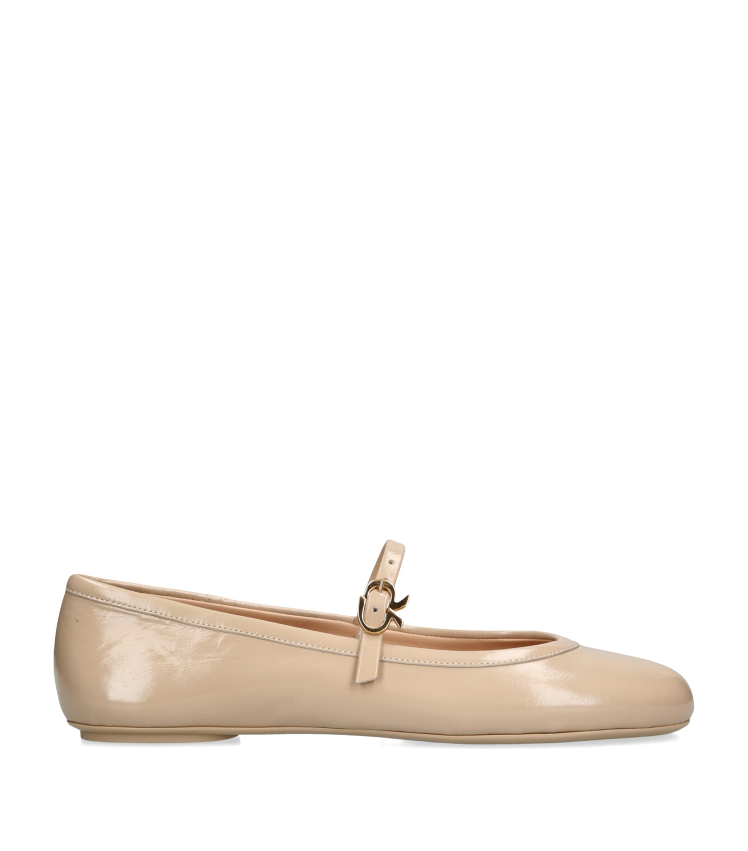 Gianvito Rossi Patent Leather Carla Ballet Flats Bone Image 1