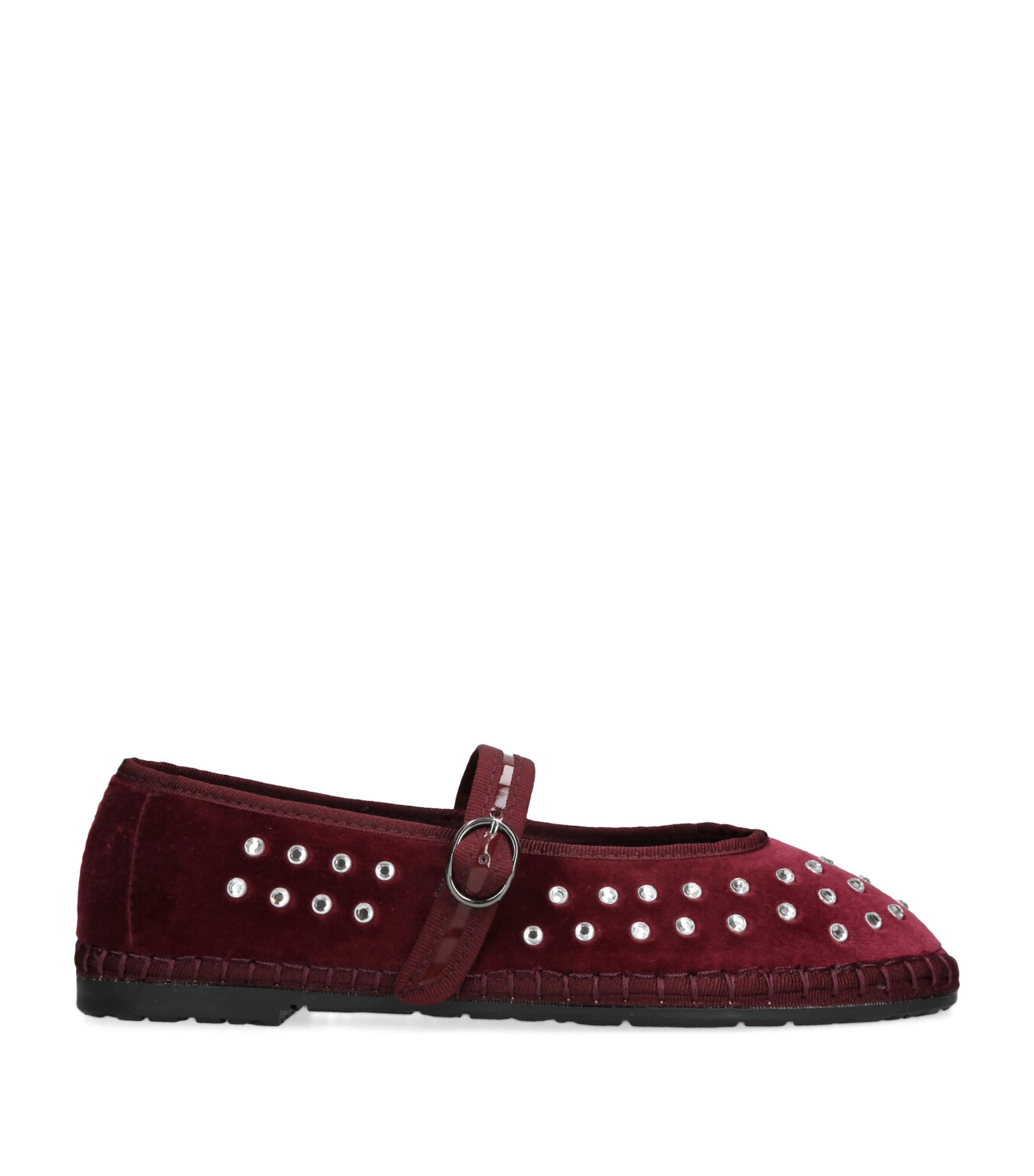 Flabelus Velvet Mae Ballet Flats Wine Image 1