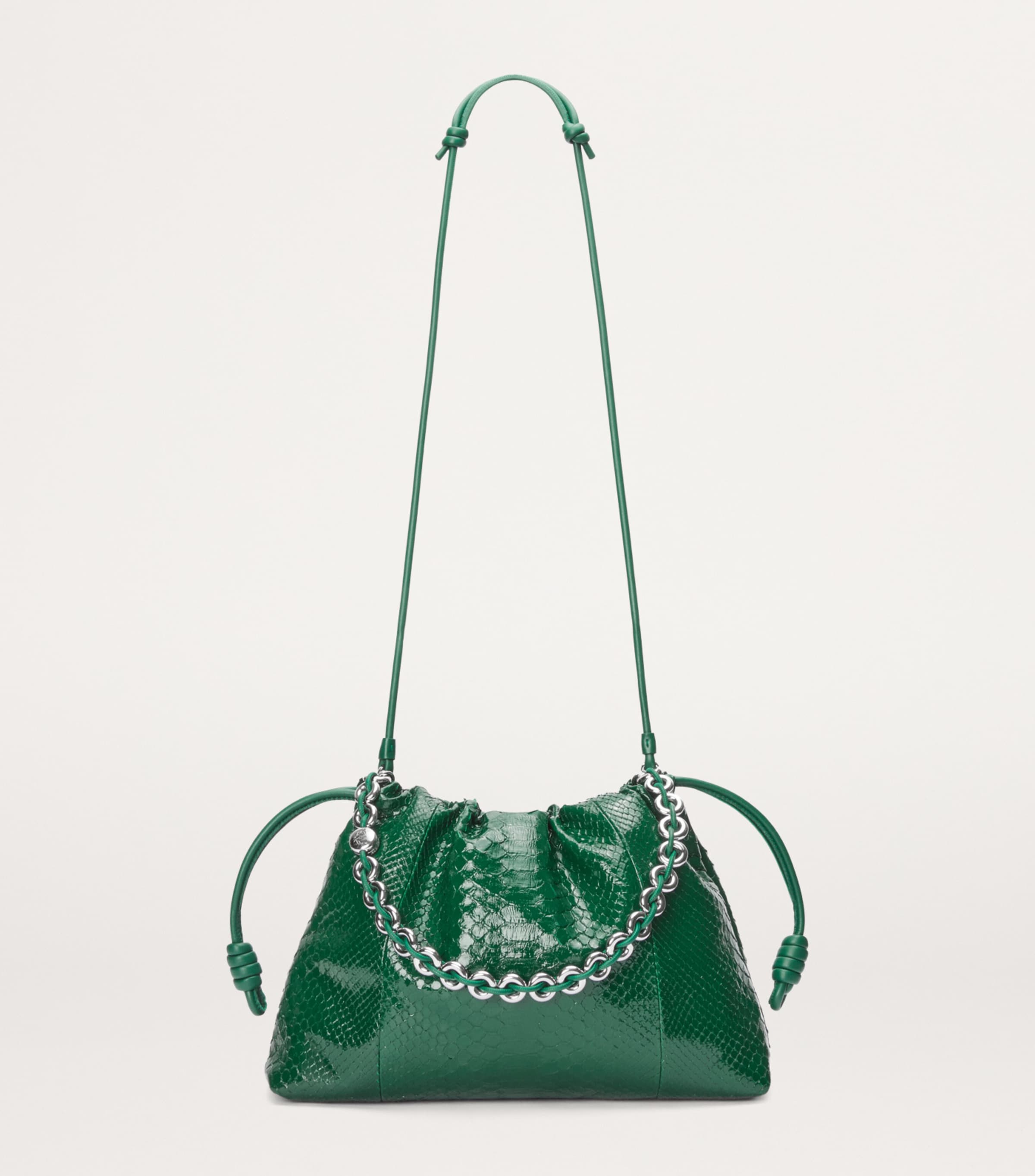 Large Patent Python Flamenco Purse EMERALD GREEN Image 8