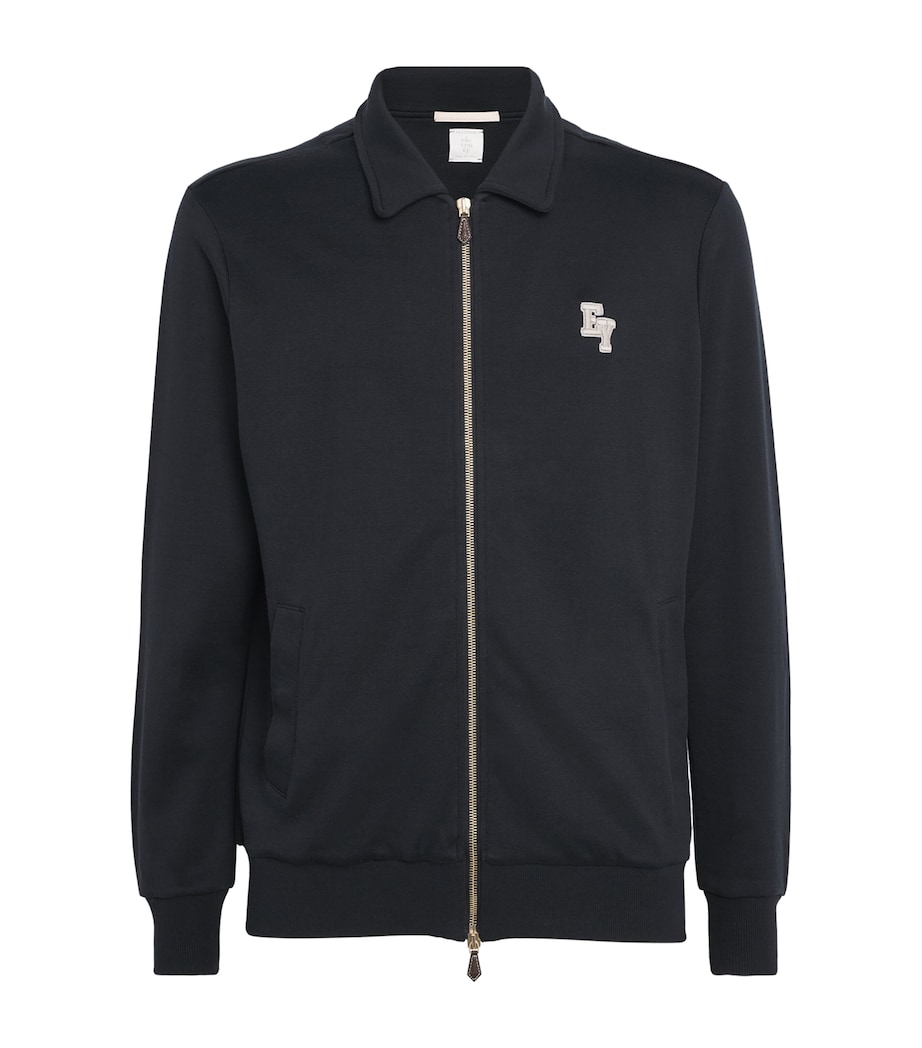 Cotton-Blend Logo Track Jacket NERO Image 1
