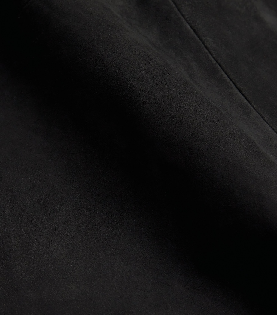 Suede A-Line Midi Skirt BLACK-001 Image 5