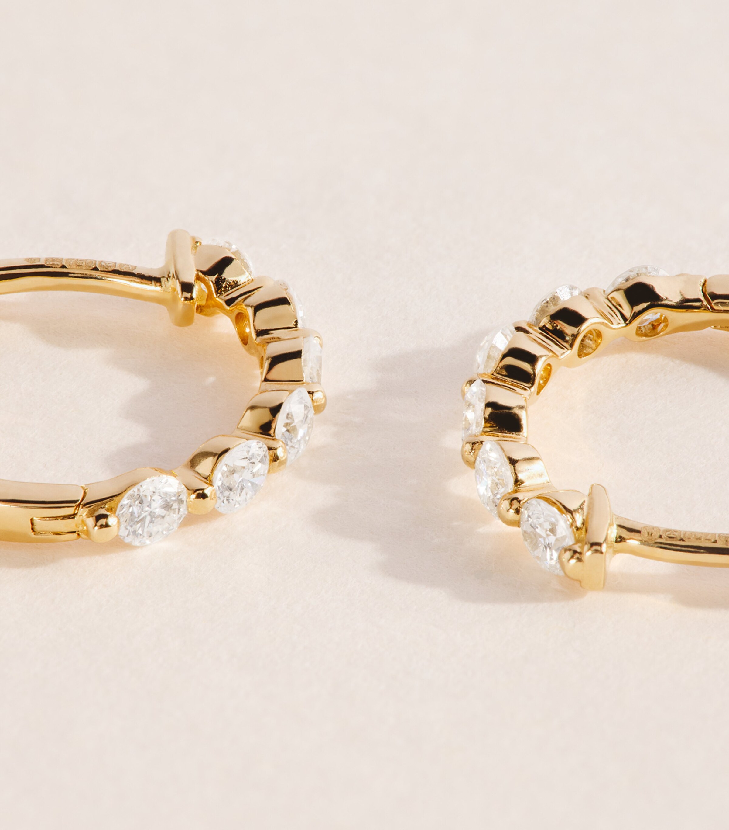 Harrods Yellow Gold and Diamond Hoop Earrings (0.50ctw) Yellow Gold Image 6