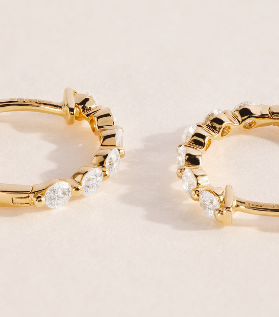 Harrods Yellow Gold and Diamond Hoop Earrings (0.50ctw) Yellow Gold Image 6