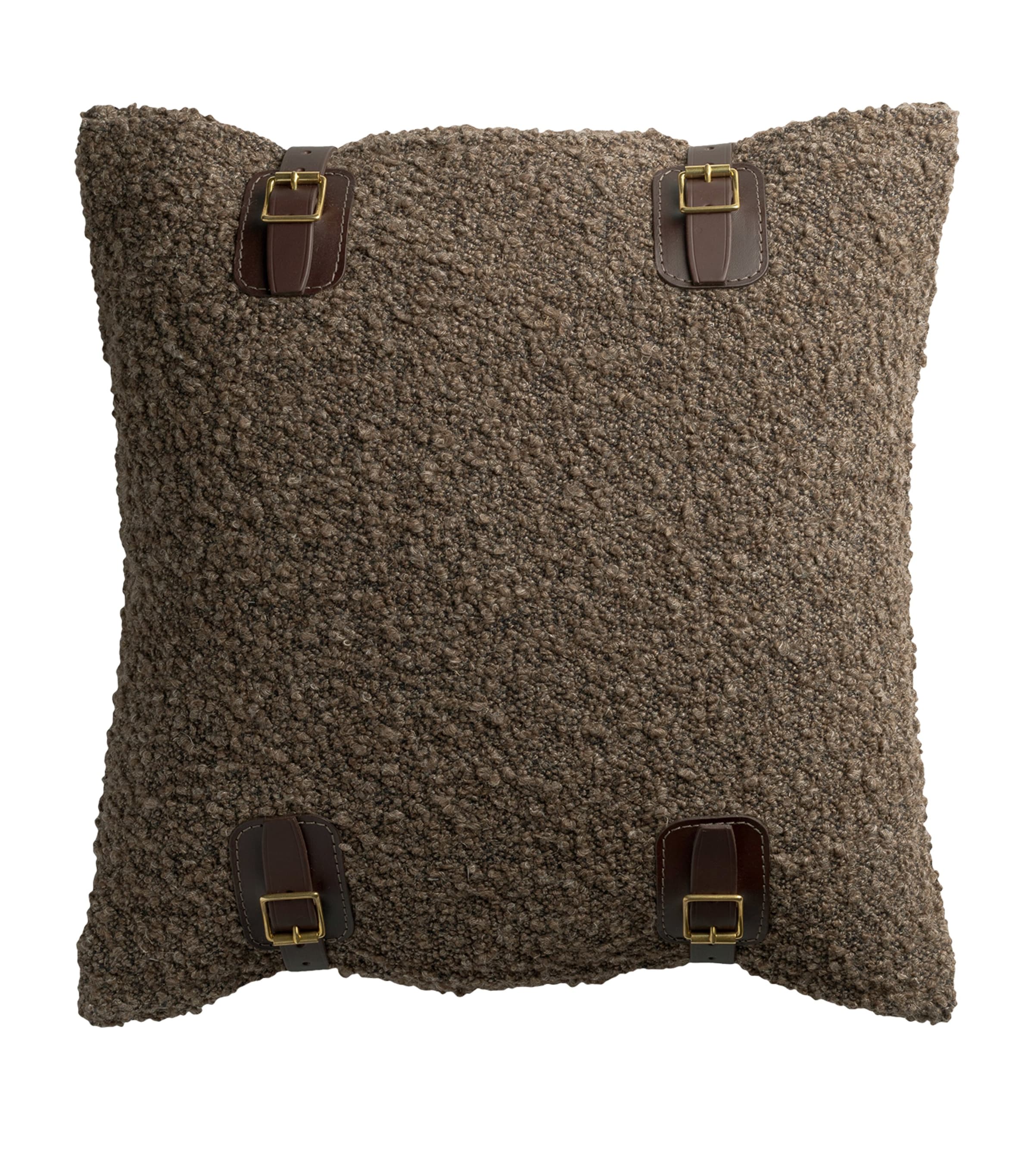 De Le Cuona Wool-linen Attenborough Buckle Cushion