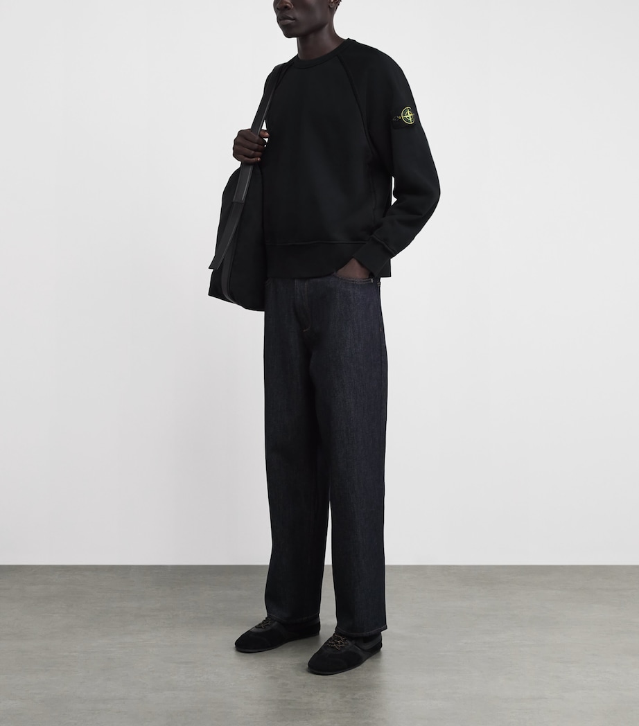 Stone Island Mens Organic Cotton Raglan-Sleeve Sweatshirt Image 2
