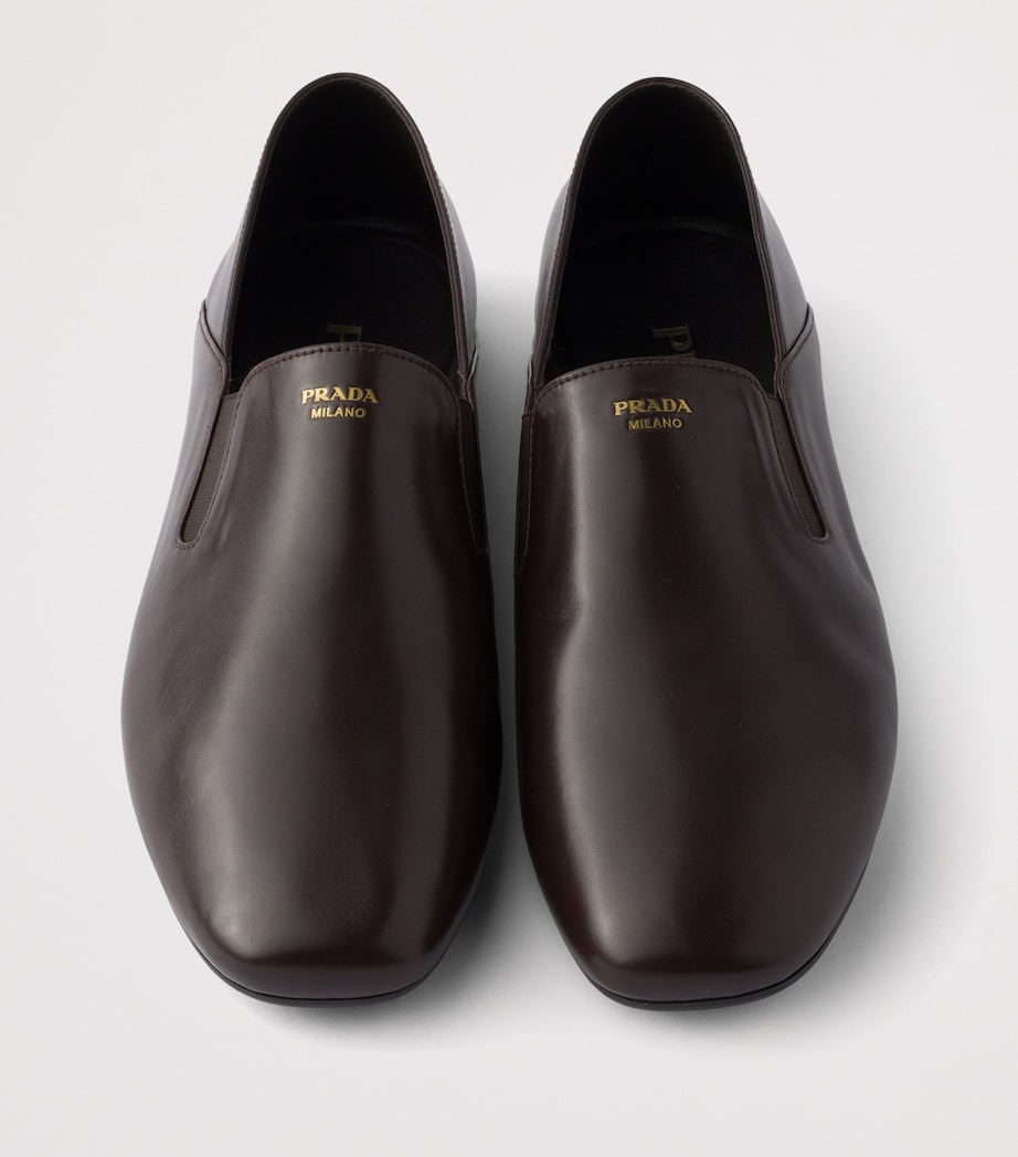 Prada Leather Loafers Brown Image 3