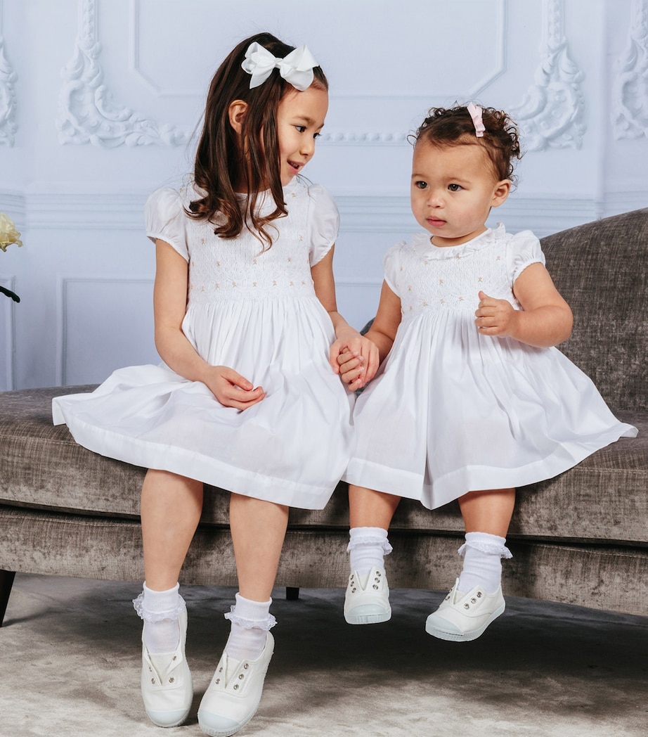 Trotters Willow Rose Smock Dress (12 Months - 5 Years) White Image 2
