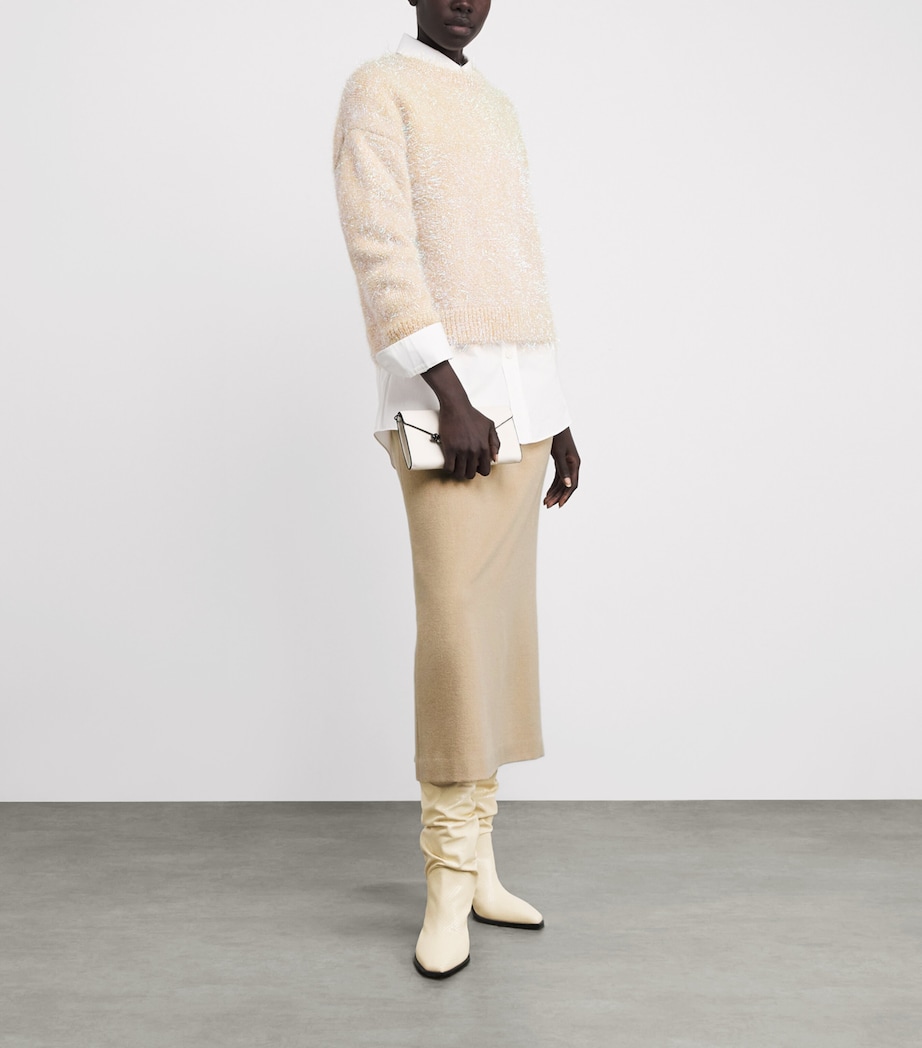 Camel Hair Midi Skirt NATURAL Image 2