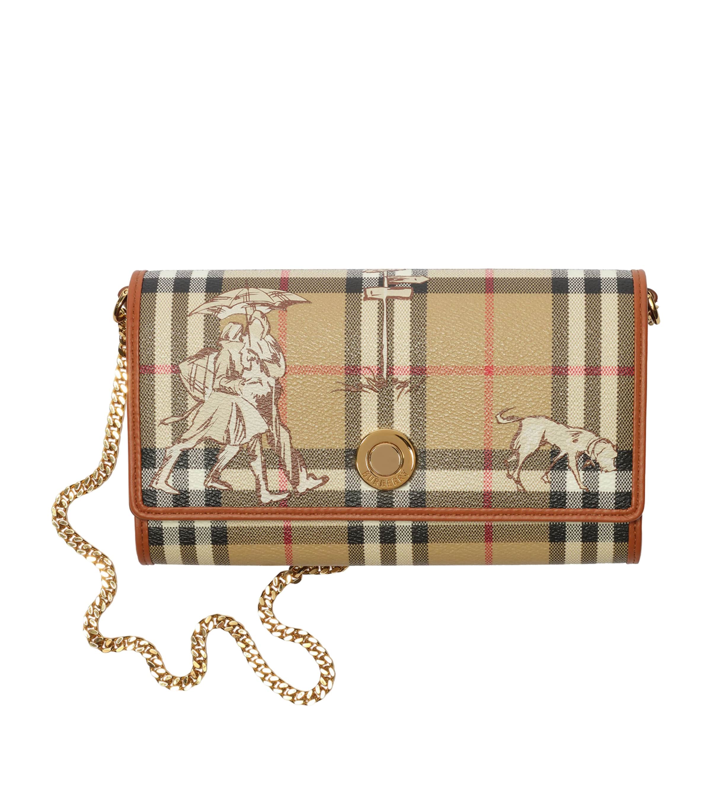 Burberry Check Mates Chain Wallet Archive Beige Image 1
