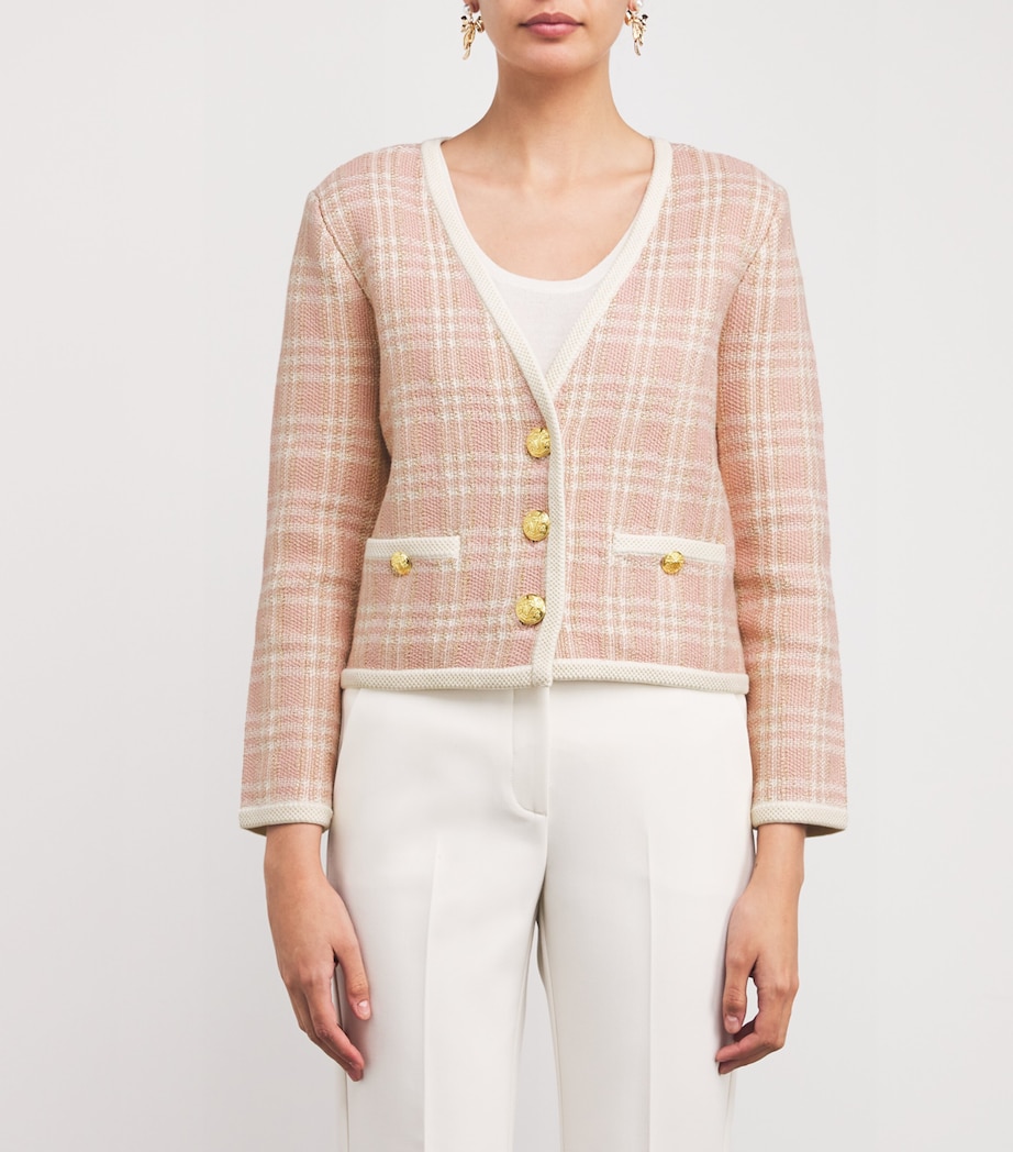 Check Claudine Cardigan W0277 OFF WT/PNK CLY Image 3