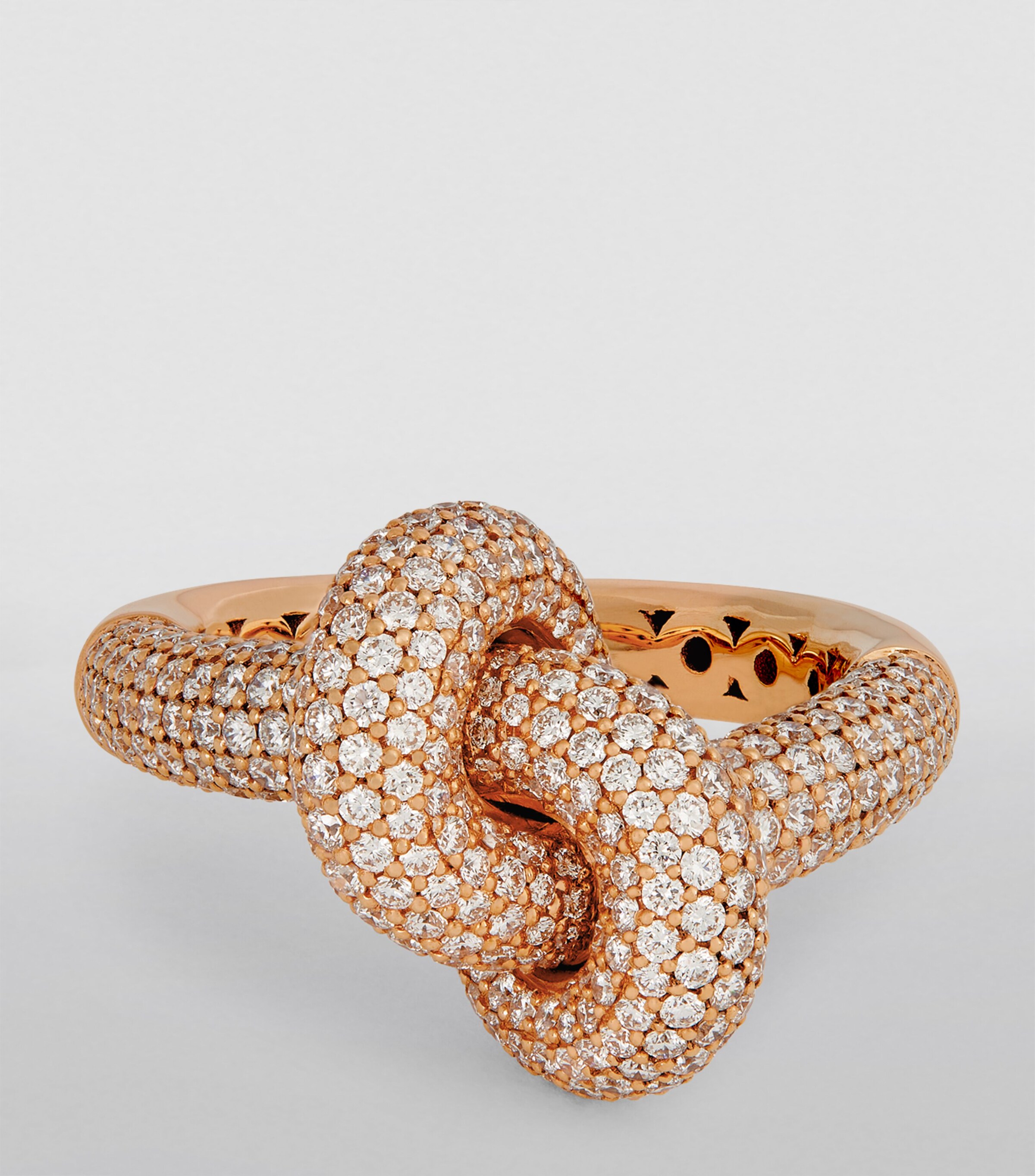 Rose Gold and Pavé Diamond The Legacy Knot Ring ROSE GOLD Image 3