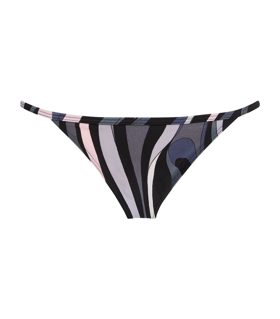 Marmo Print Triangle Bikini Bottoms 068/BLACK PINK Image 1