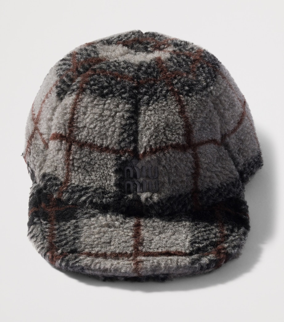 Fleece Check Baseball Cap F0I54 Image 3