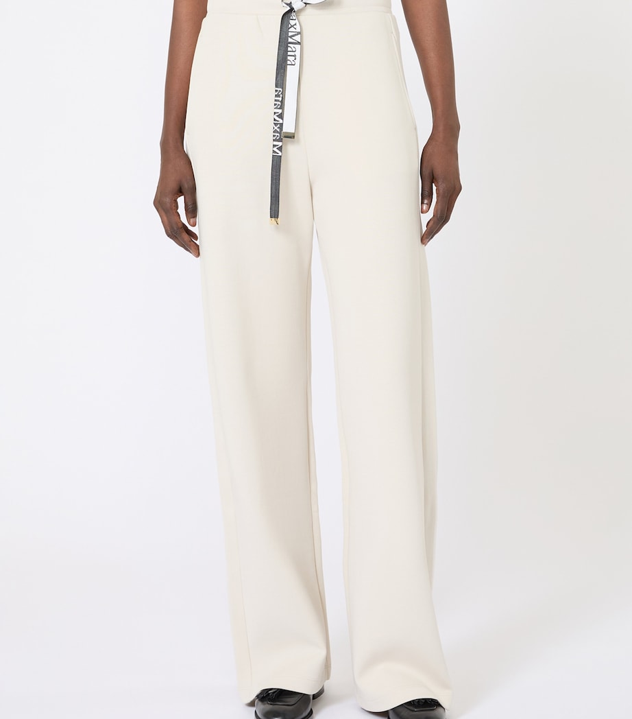 Max Mara Womens Cotton-Blend Sweatpants Ecru Image 2