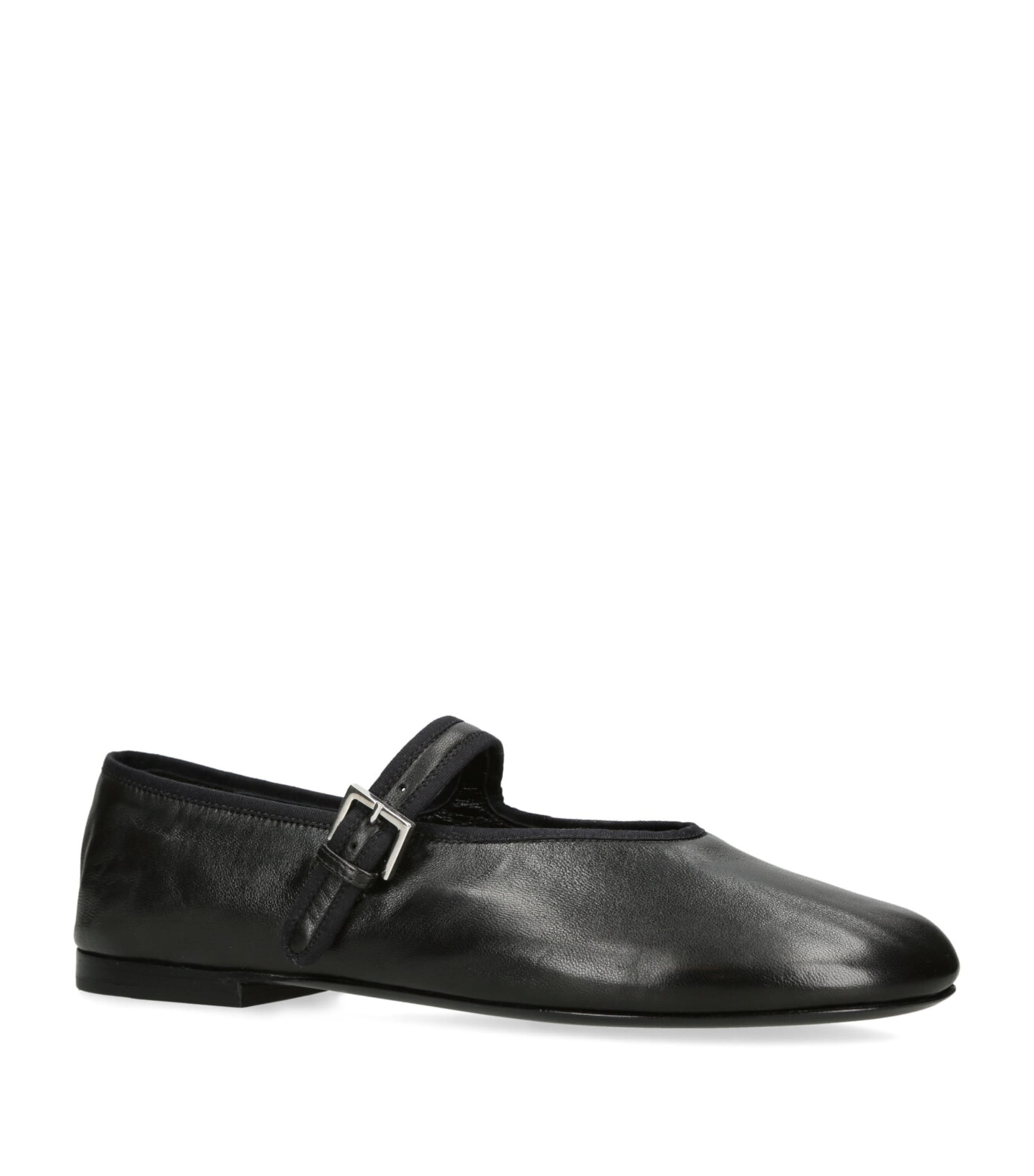 Boheme Leather Mary Jane Flats BLACK Image 4