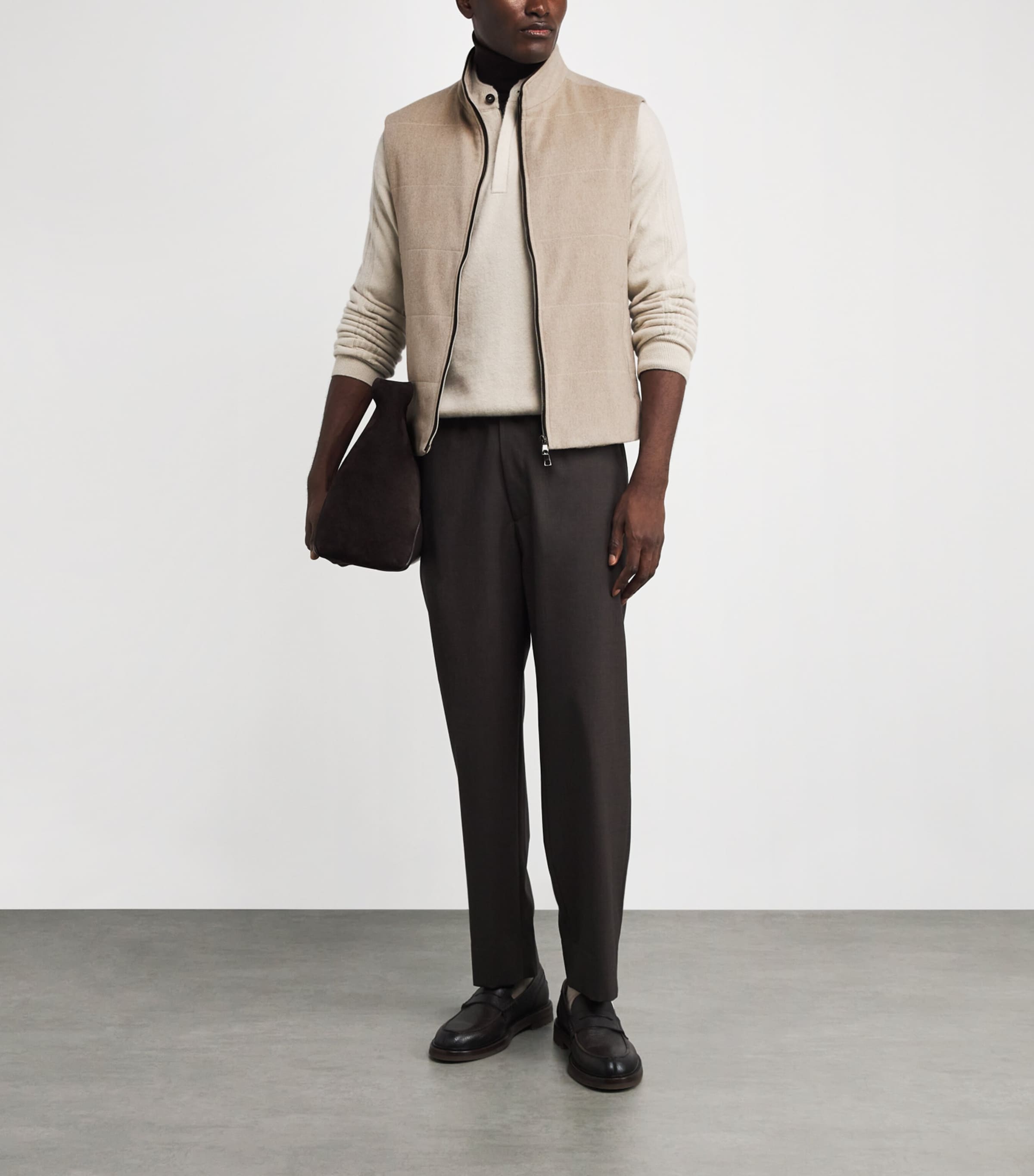 Cashmere Belgravia Gilet OTM OATMEAL Image 2