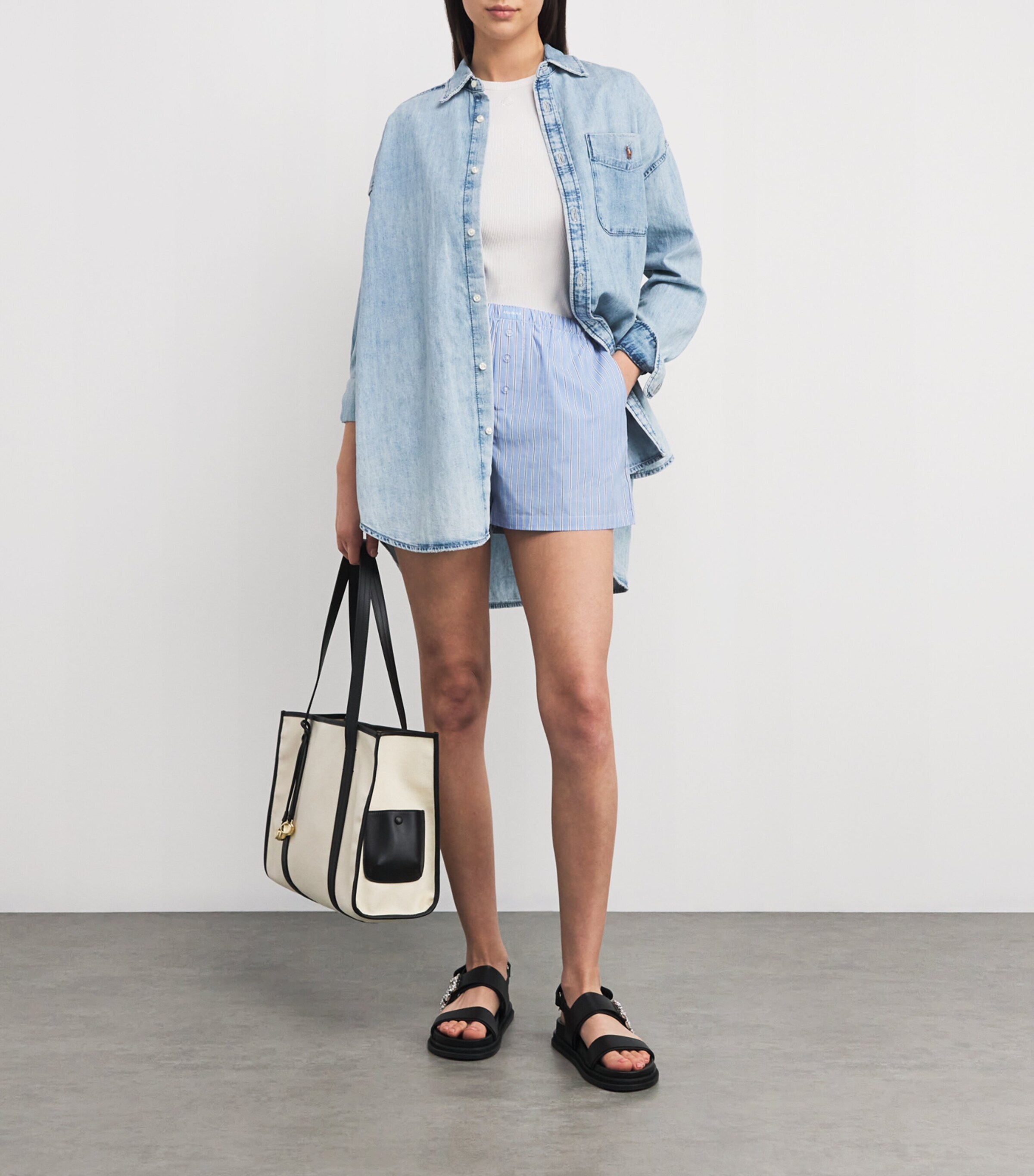 Stretch-Cotton Ribbed T-Shirt WHITE Image 2