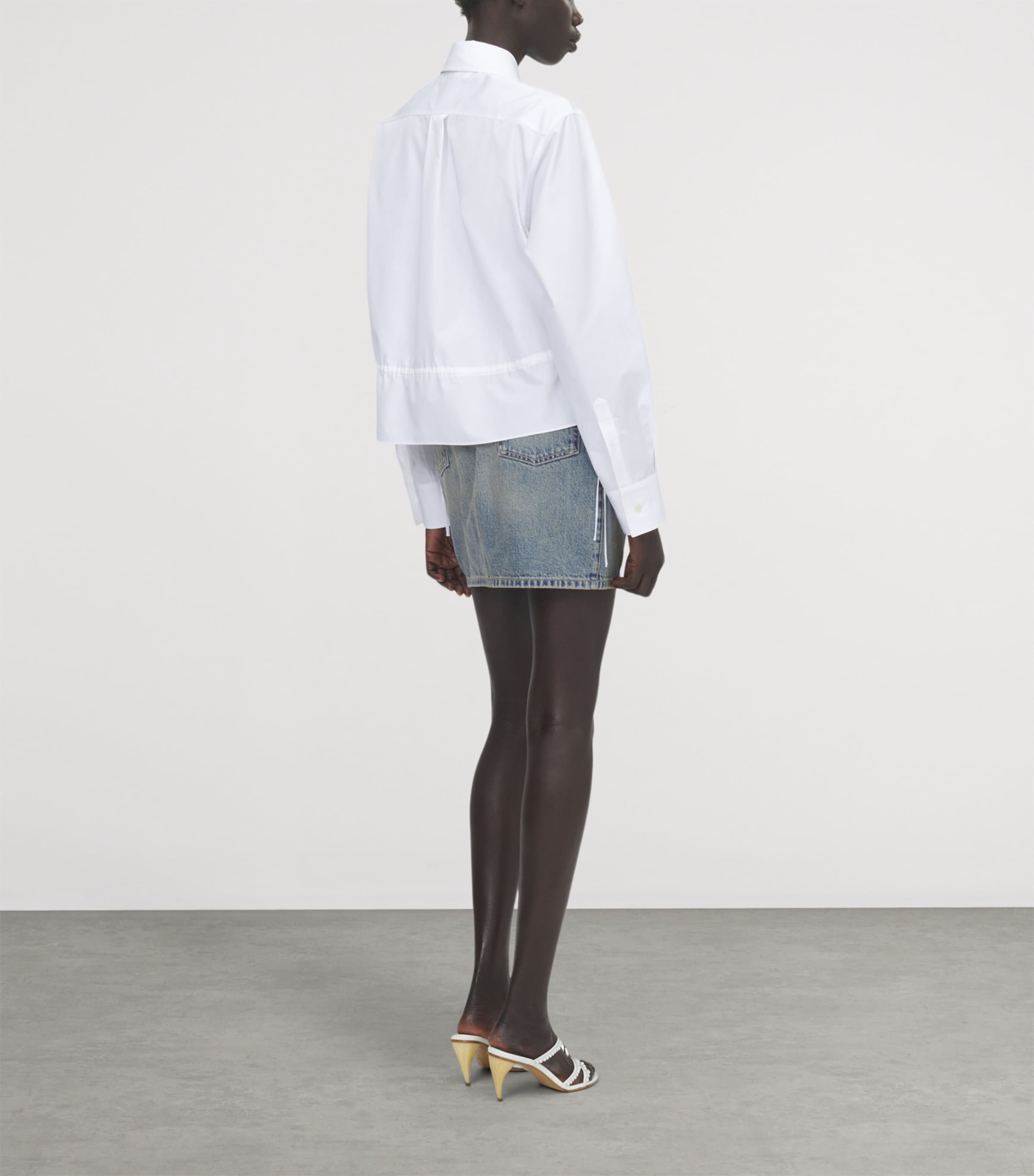 McQueen Womens Cotton Drawstring-Waist Shirt Image 4