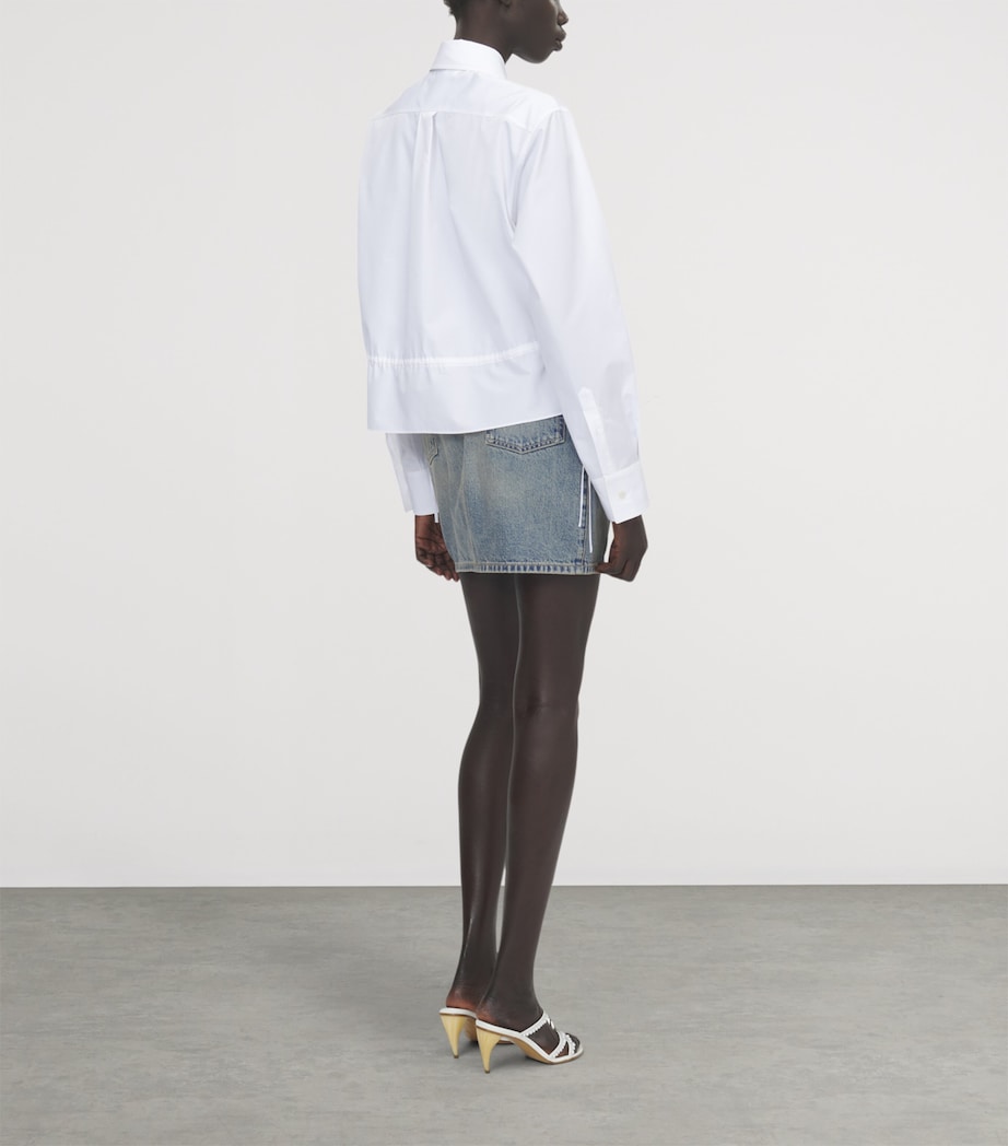 McQueen Womens Cotton Drawstring-Waist Shirt Image 4