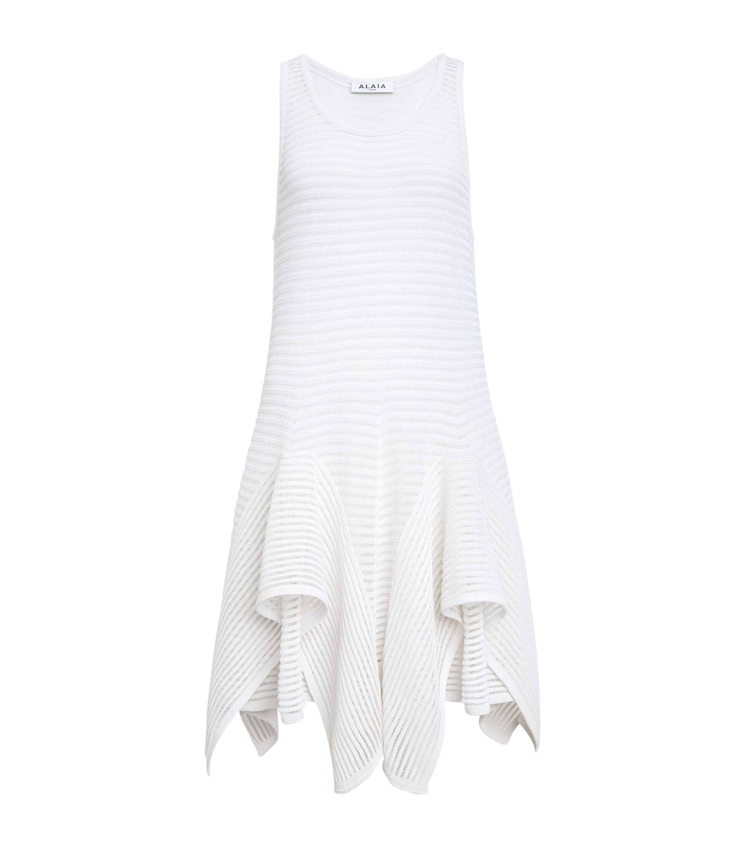 Alaïa Ladder-knit Mini Dress In White