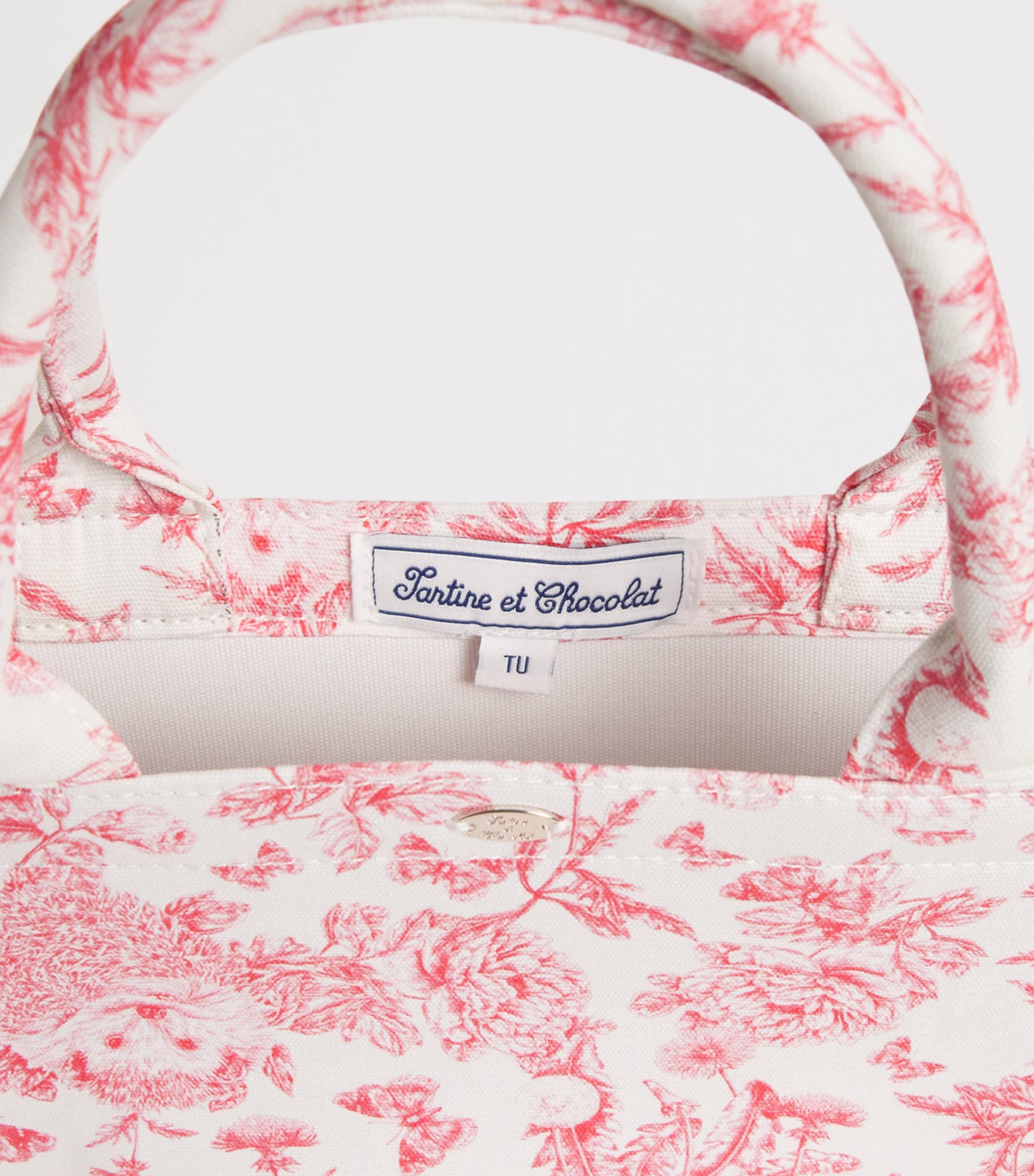 Tartine et Chocolat Cotton Toile de Jouy Bougainvillea Tote Bag Image 4