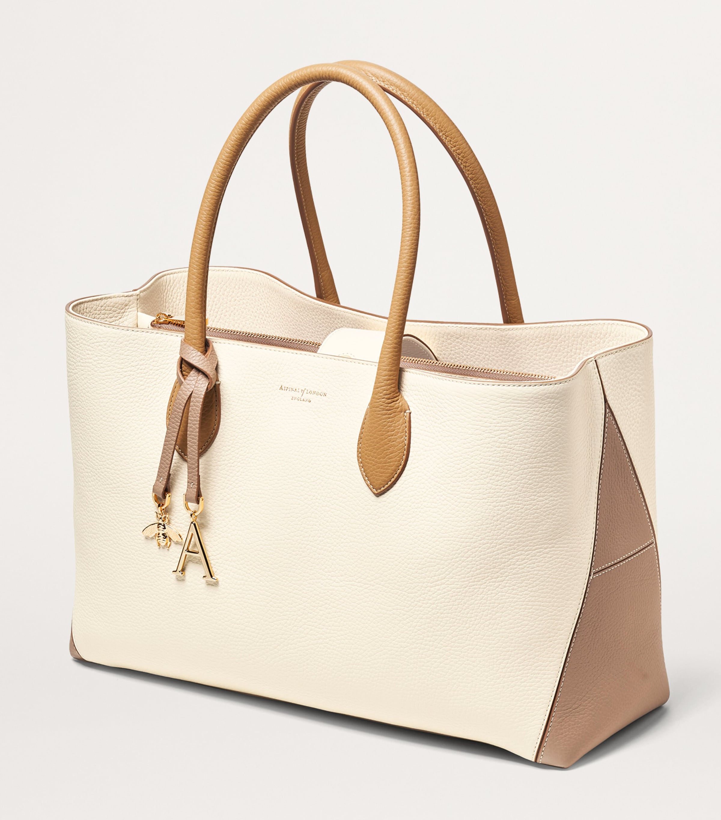 Leather London Tote Bag TAUPE Image 3