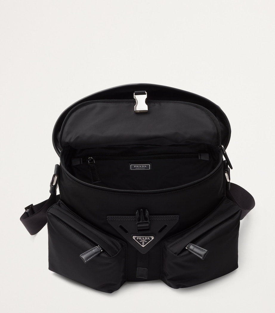 Re-Nylon and Saffiano Leather Shoulder Bag F0002 Image 8