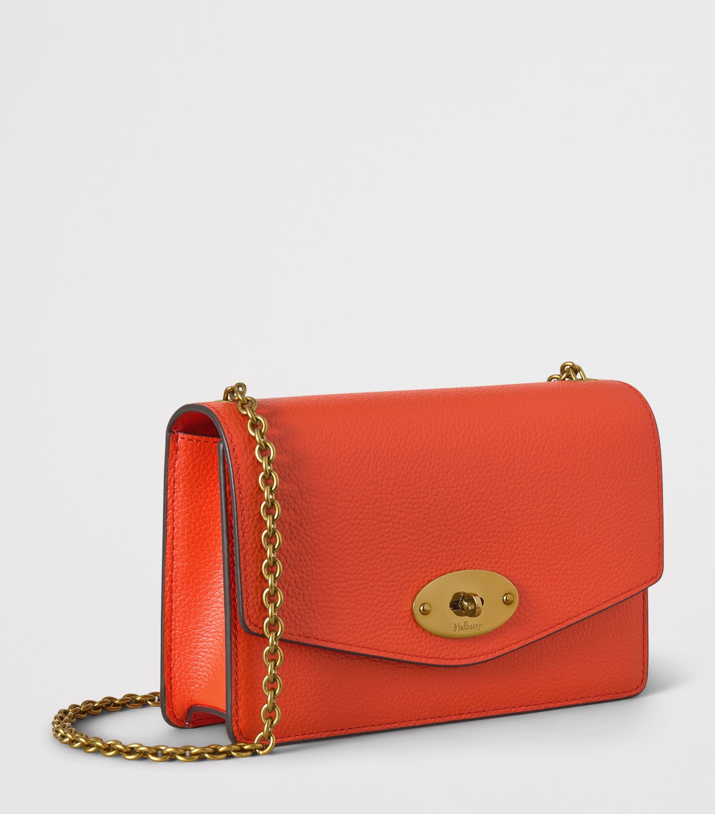 Mulberry Small Leather Darley Cross-Body Bag Coral Orange Image 2