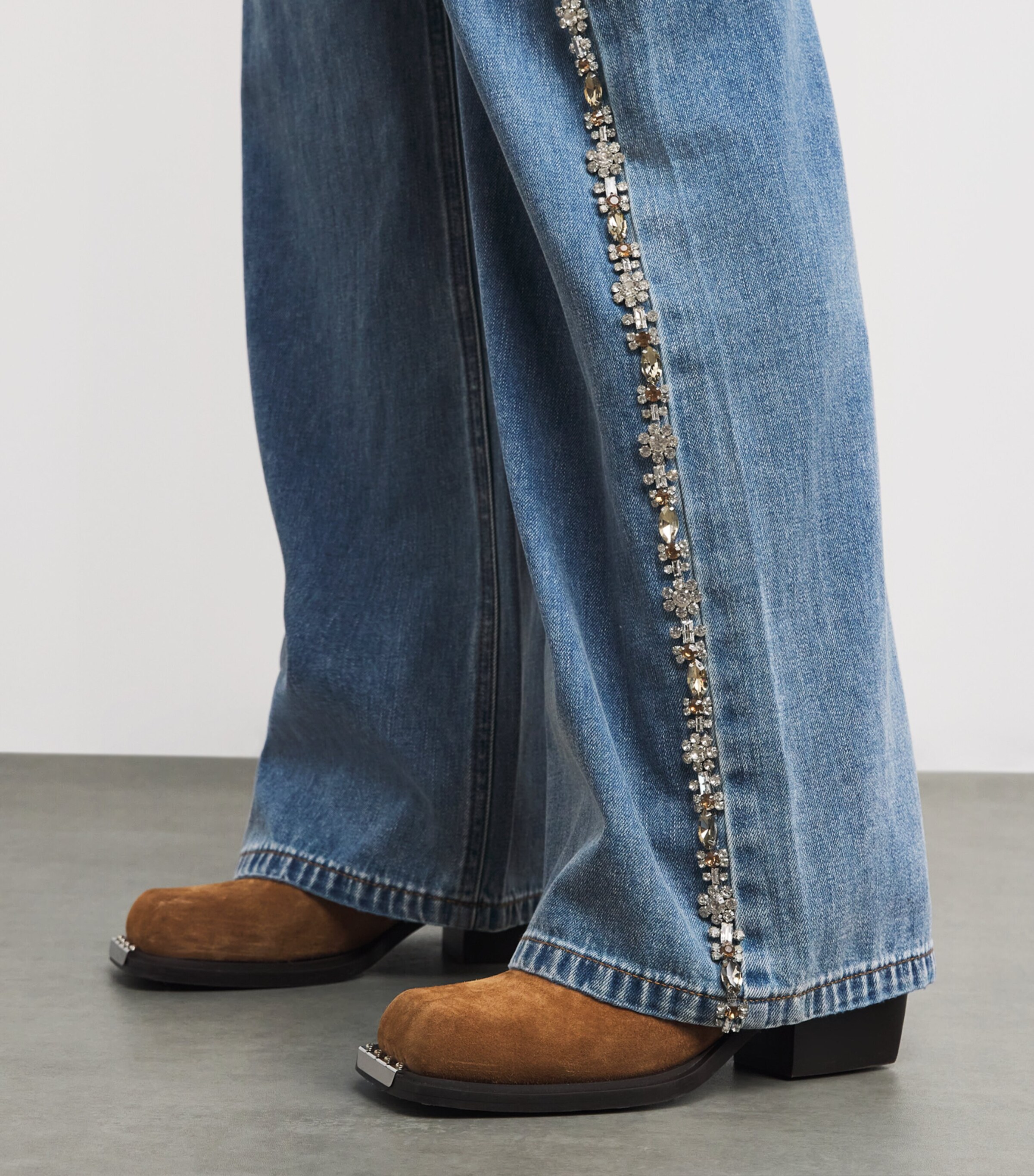 Embellished Straight Jeans BLUE JEAN Image 6
