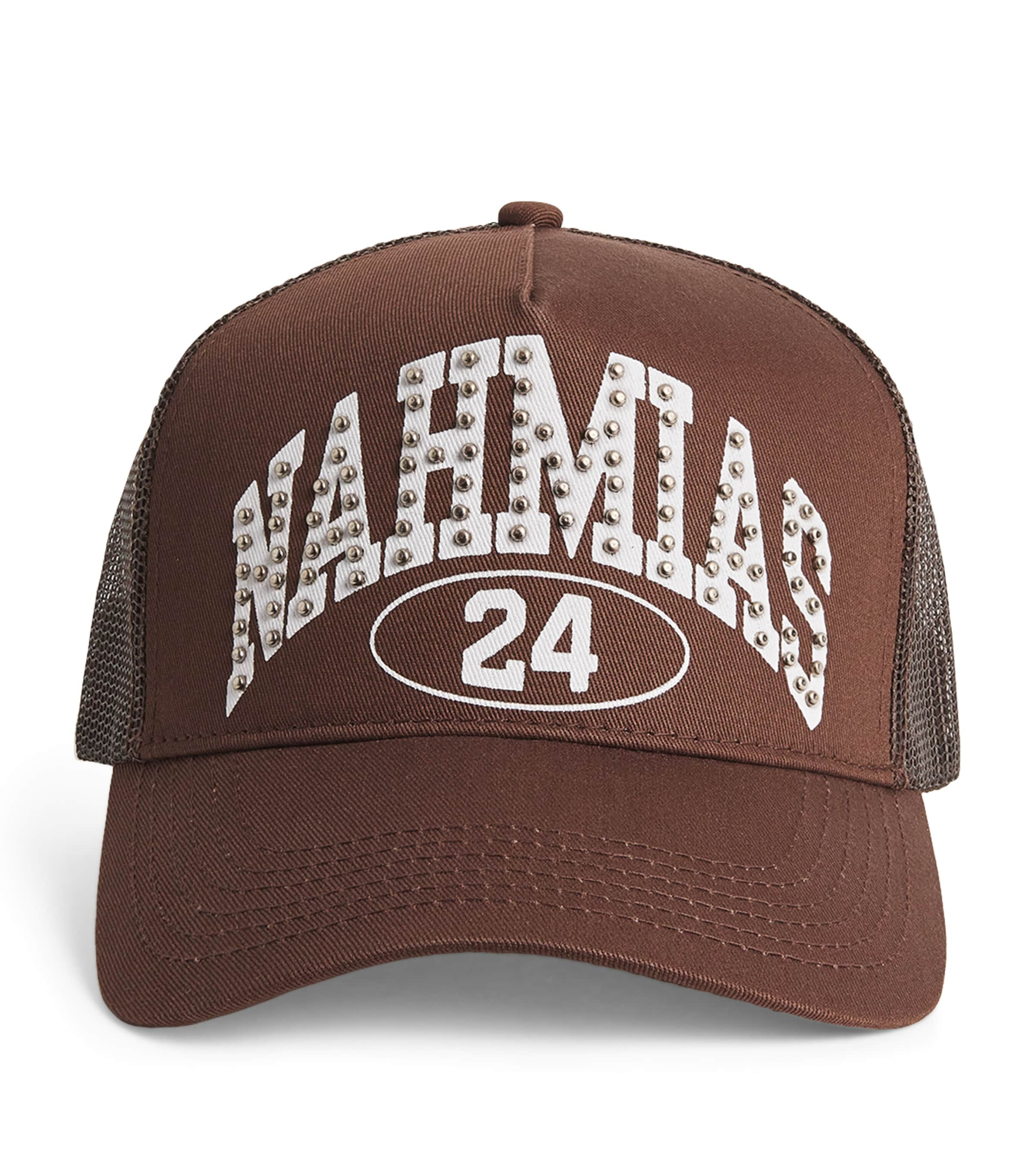 Nahmias Studded Marquee Trucker Cap In Brown