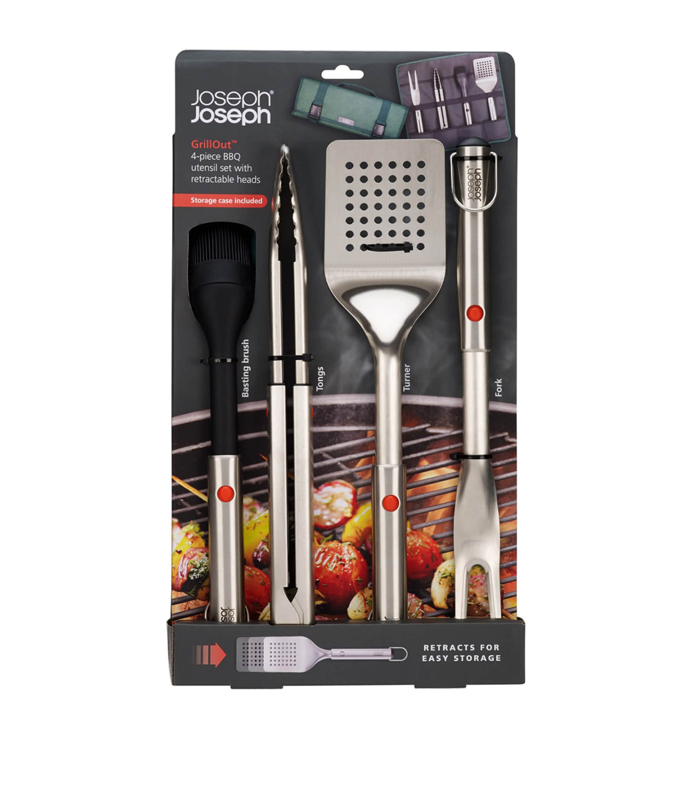 Joseph Joseph Stainless Steel 4-Piece GrillOut BBQ Utensils Set and Case | Kitchenware | Utensils | Furniture | Garden Furniture | Designers | Joseph Joseph Joseph Joseph Stainless Steel 4-Piece GrillOut BBQ Utensils Set and Case | Kitchenware | Utensils | Furniture | Garden Furniture | Designers | Joseph Joseph