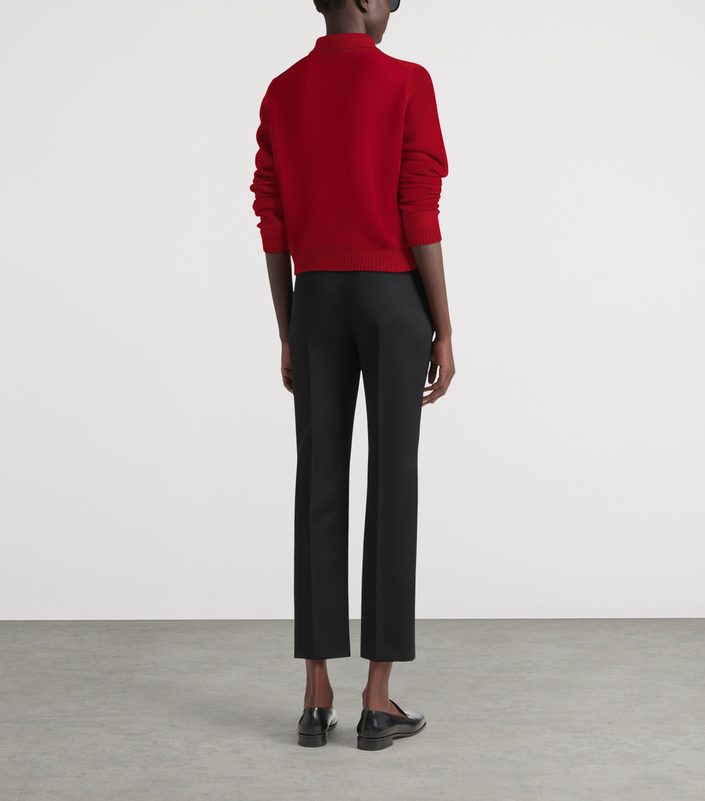 Wool-Cashmere Polo Sweater CORAL/PEARL Image 3