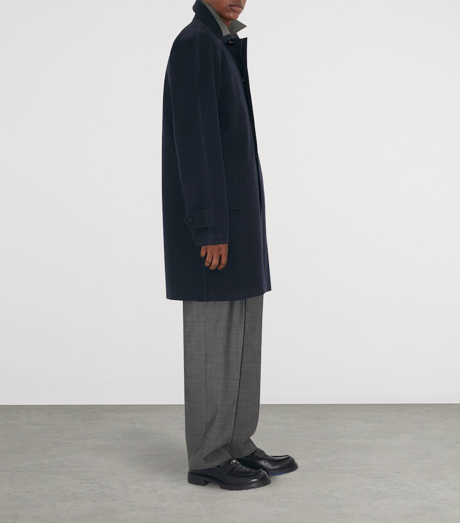 Cashmere Mid-Length Car Coat NAVY Image 3