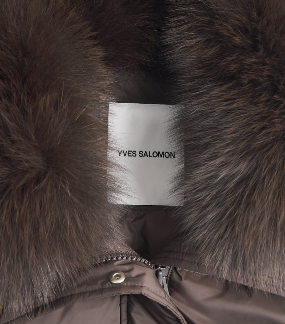 Yves Salomon Womens Down Fur-Trim Technical Puffer Jacket Image 6