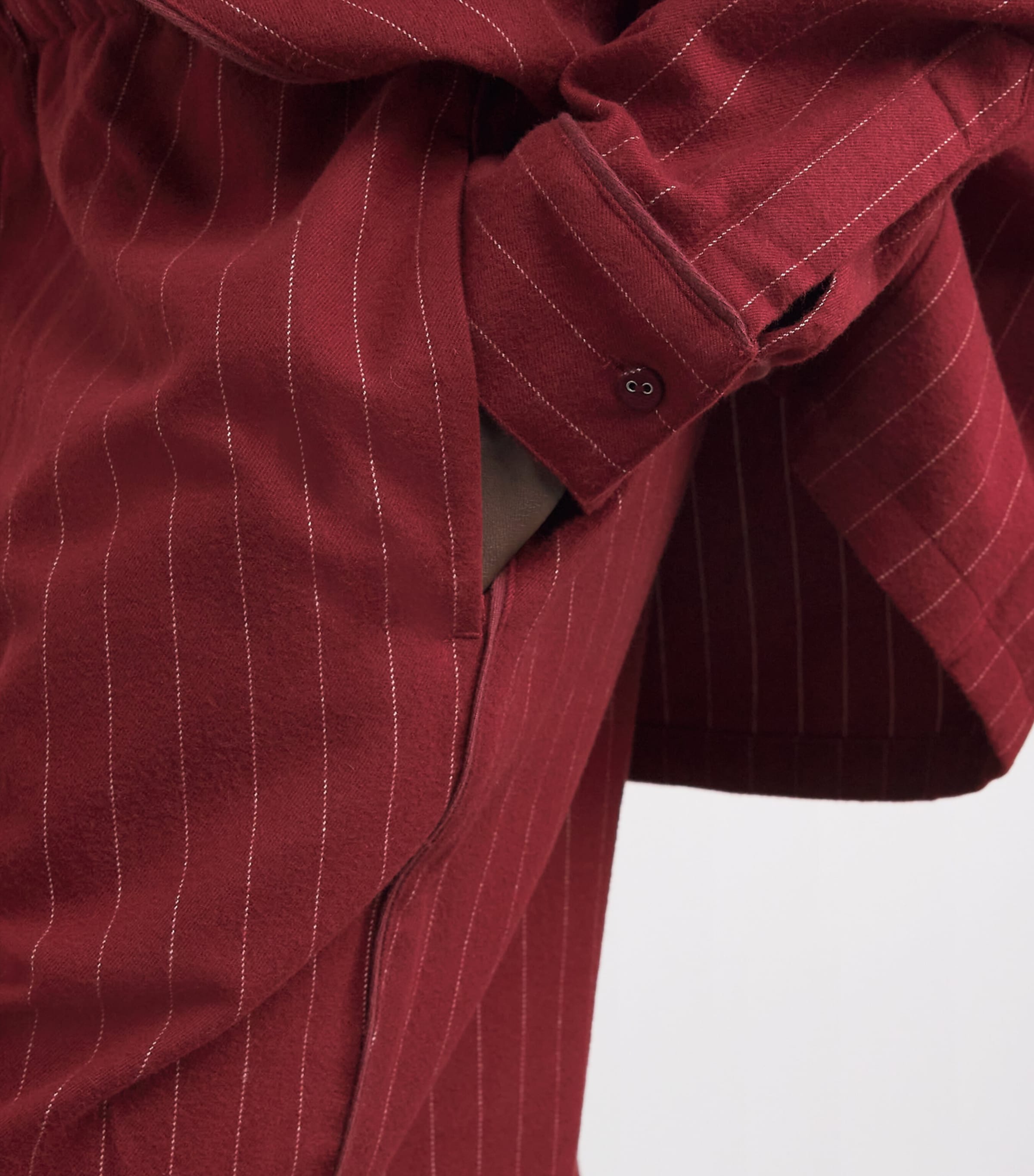 Flannel Pinstripe Pyjama Set MERLOT STRIPE Image 6