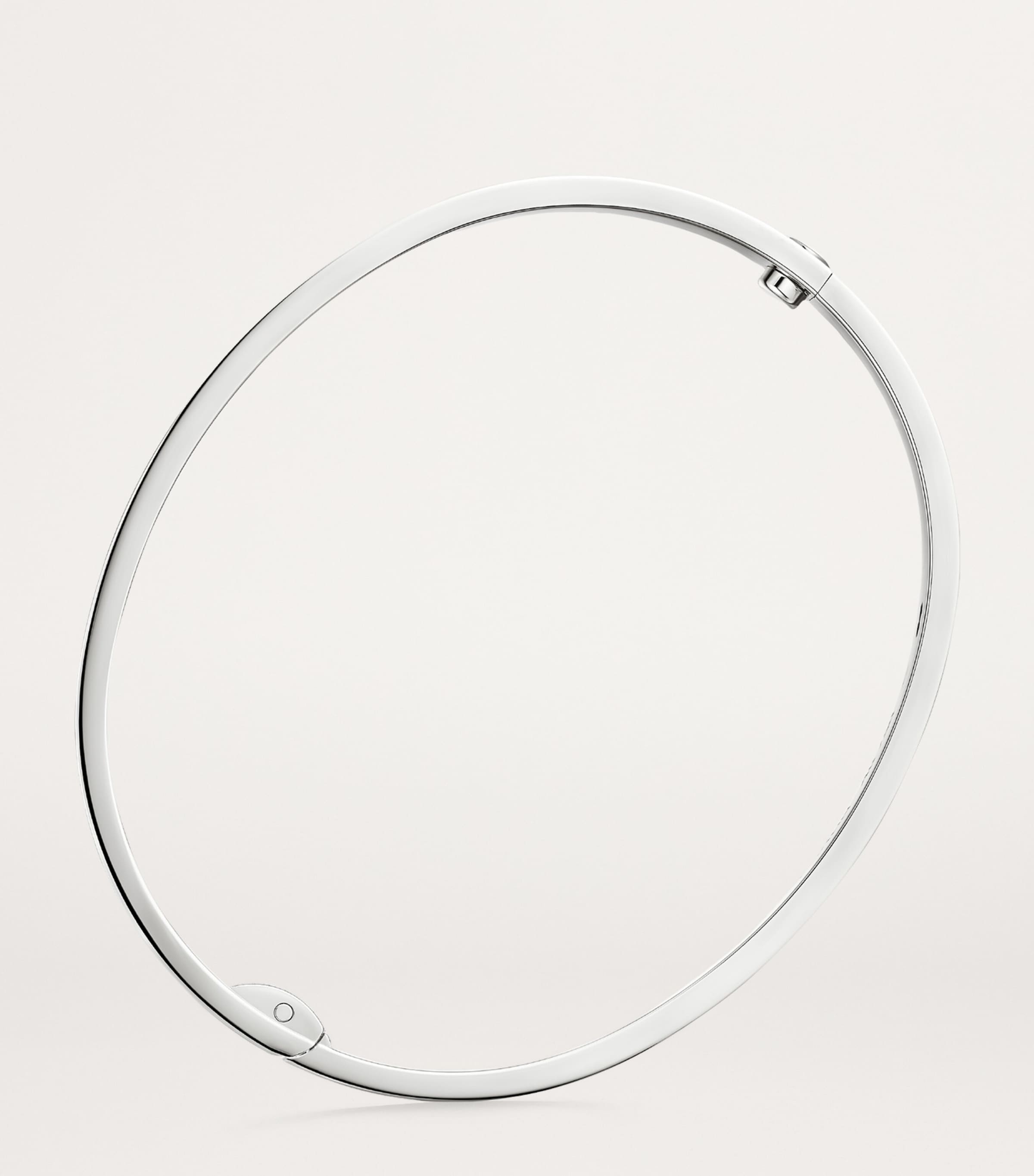 White Gold and Diamond LOVE Bangle WHITE GOLD Image 4
