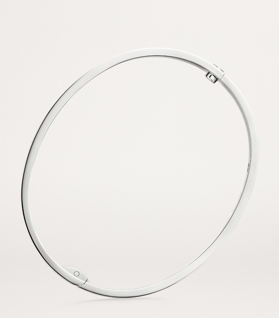 White Gold and Diamond LOVE Bangle WHITE GOLD Image 4