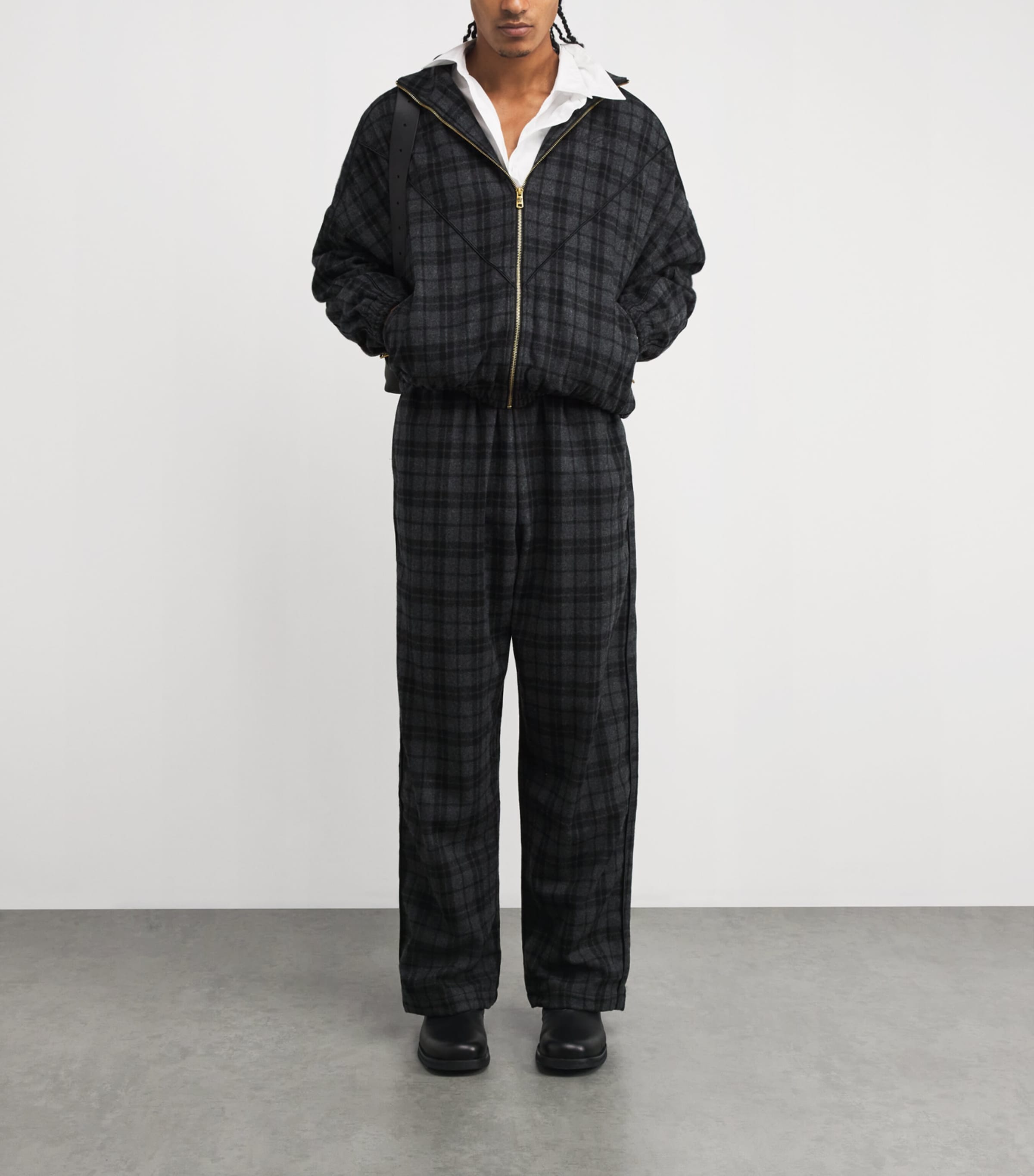 Wool-Blend Ruff Rider Trousers CHARCOAL Image 2