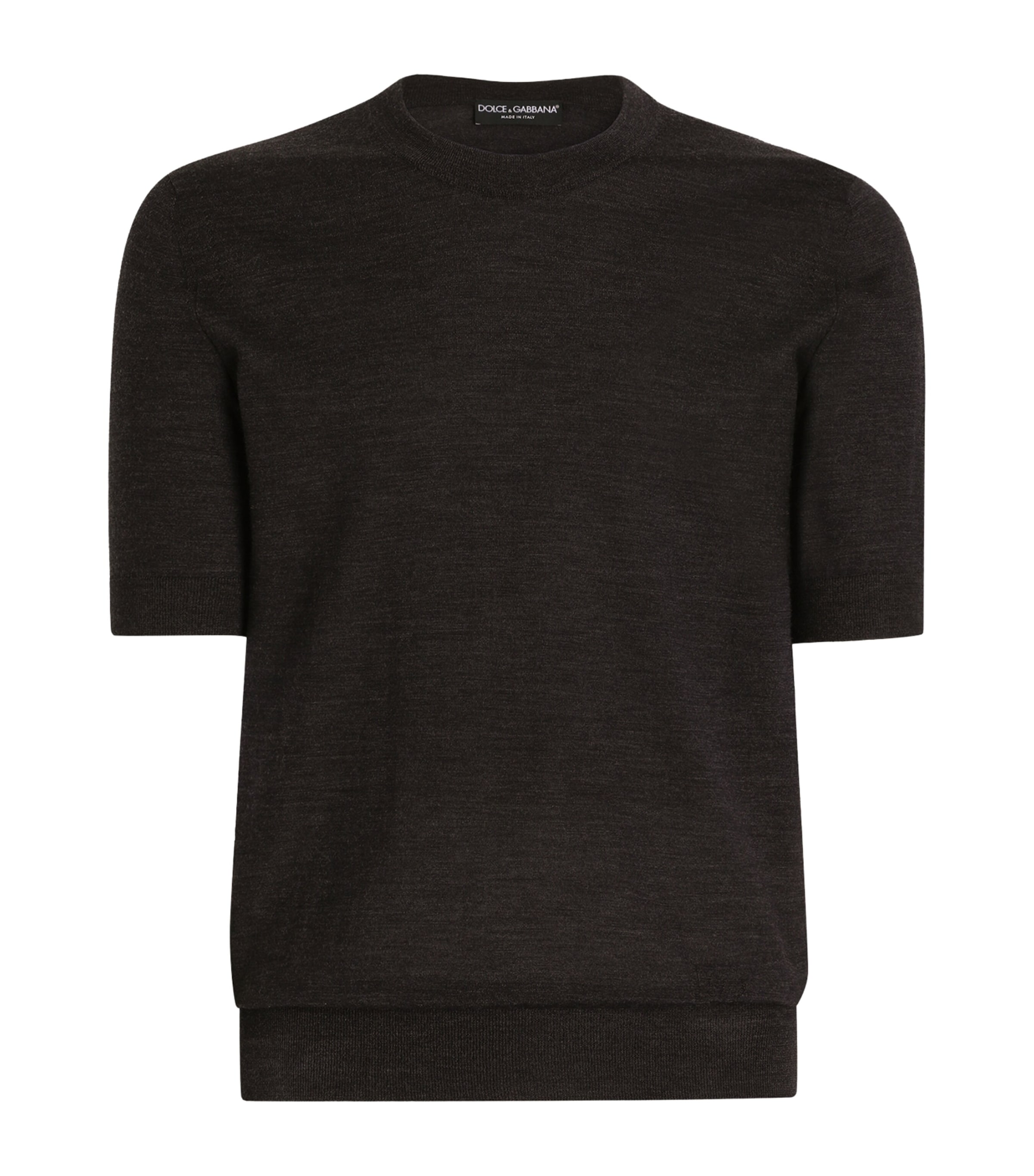 Dolce&Gabbana Mens Cashmere T-Shirt Sweater Very Dark Gr Image 1