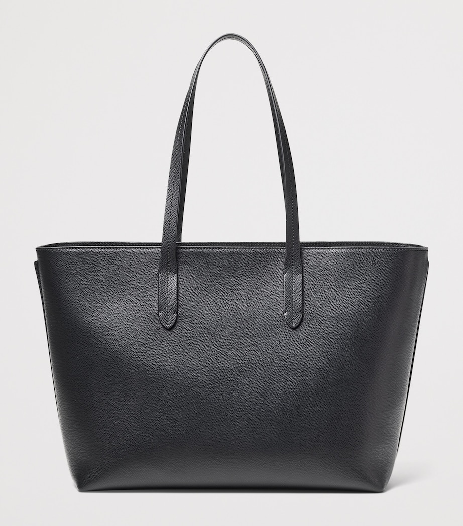 Leather East West Tote Bag BLACK Image 2