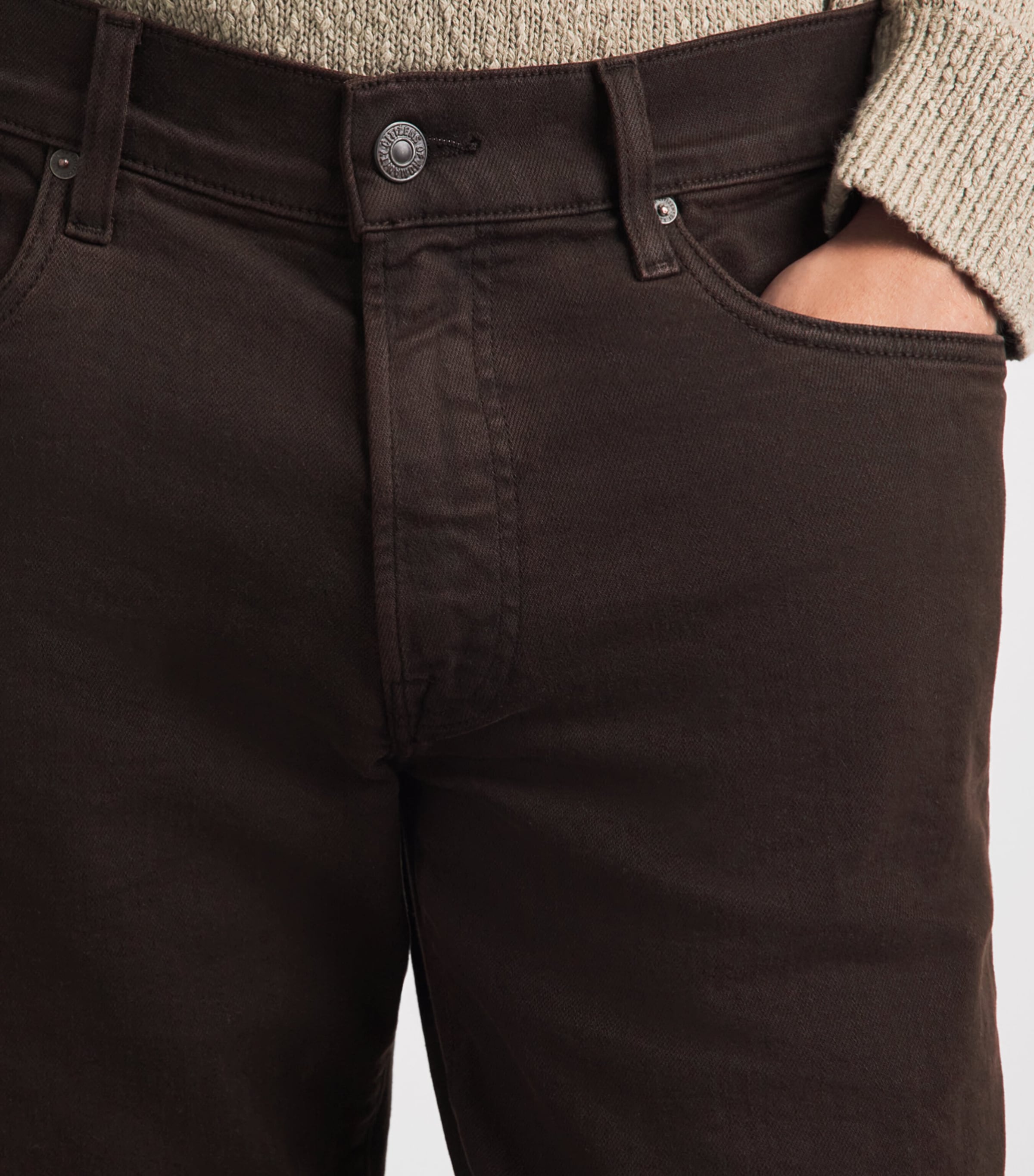 Citizens of Humanity Mens Elijah Straight Jeans Tobacco Image 3
