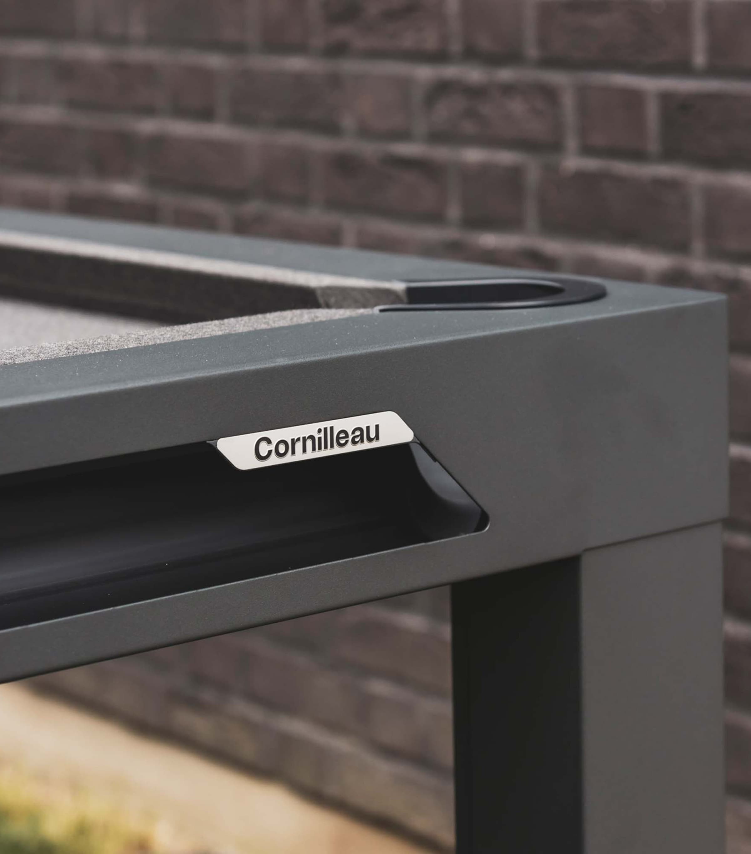 Cornilleau Classic Outdoor Pool Table Wht Mott/light Grey Image 2